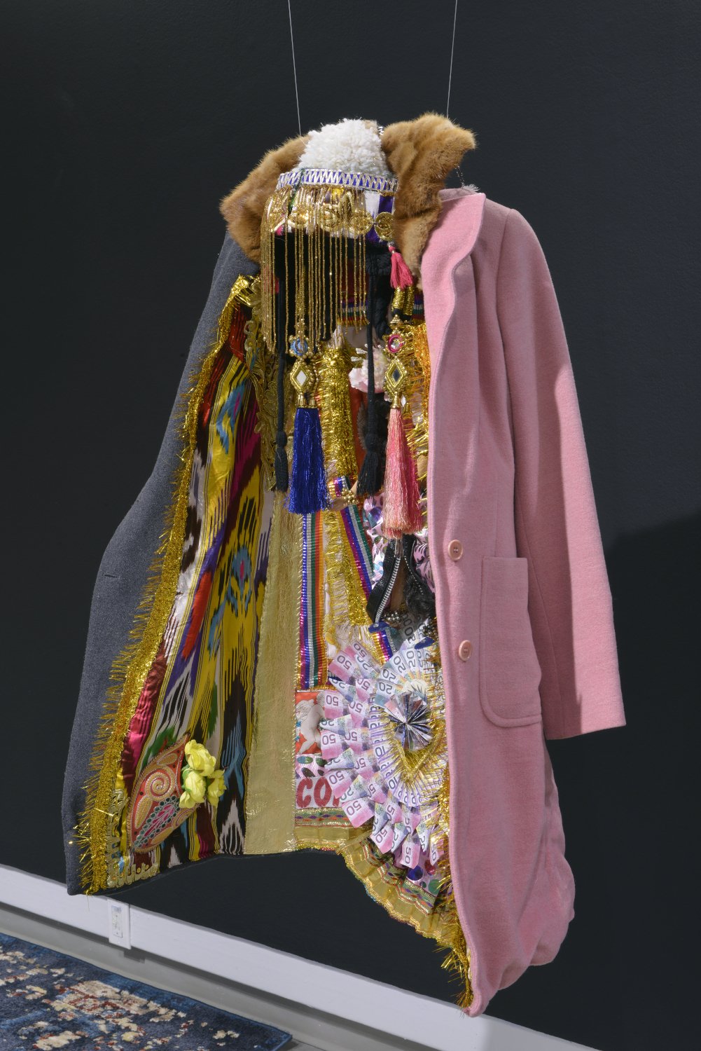  Meera Sethi,  Funkasia, (Outerwhere Series) , 2019, mixed media on found coat. Collection of the Artist. 