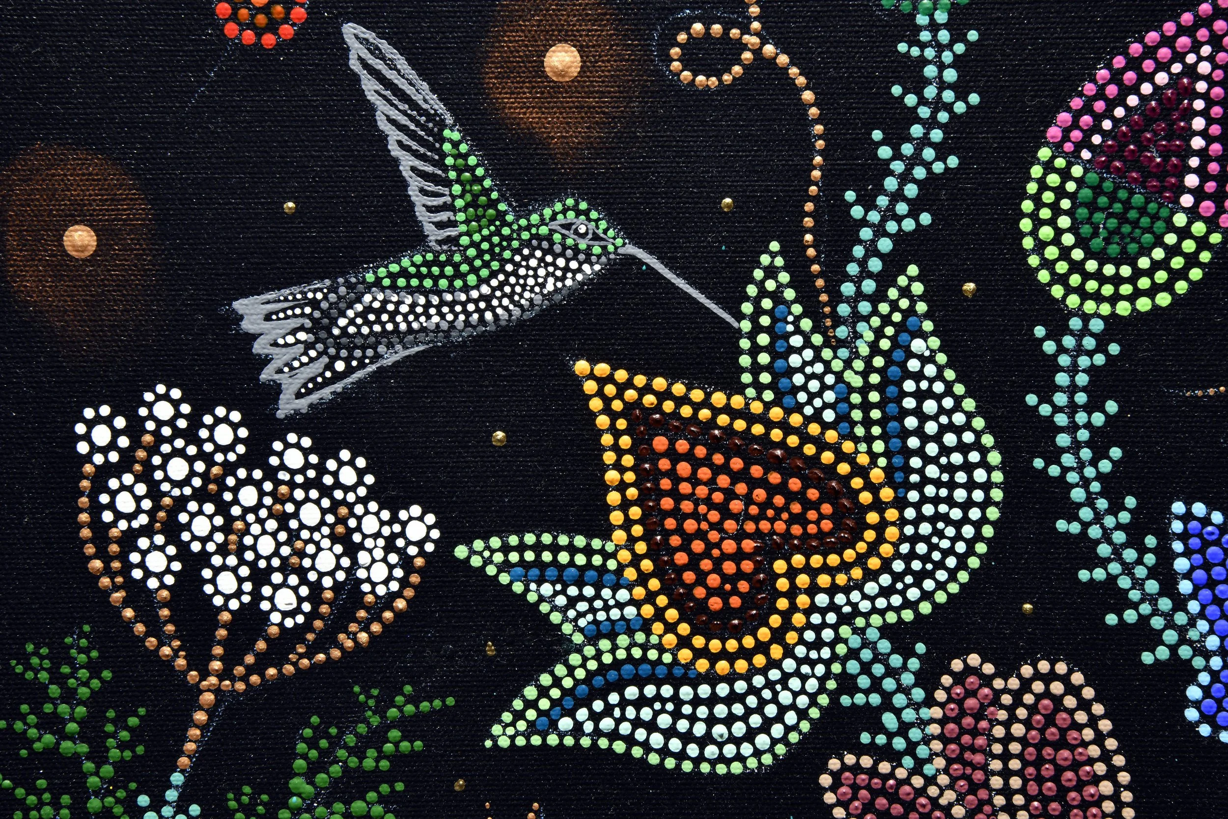  Christi Belcourt,  Untitled  (detail), 2016, acrylic on canvas. Collection of RPL Permanent Collection. 