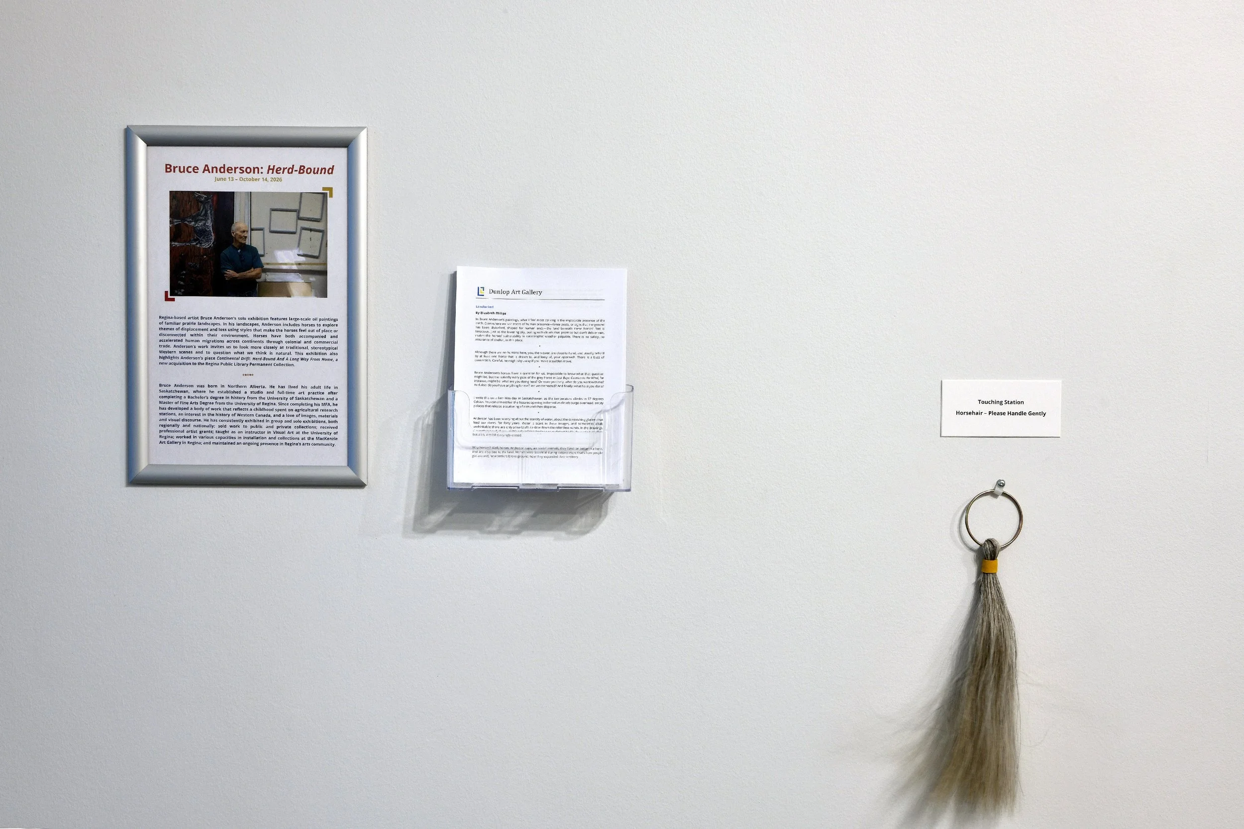  Exhibition didactic and artist biography, essay, touching station 
