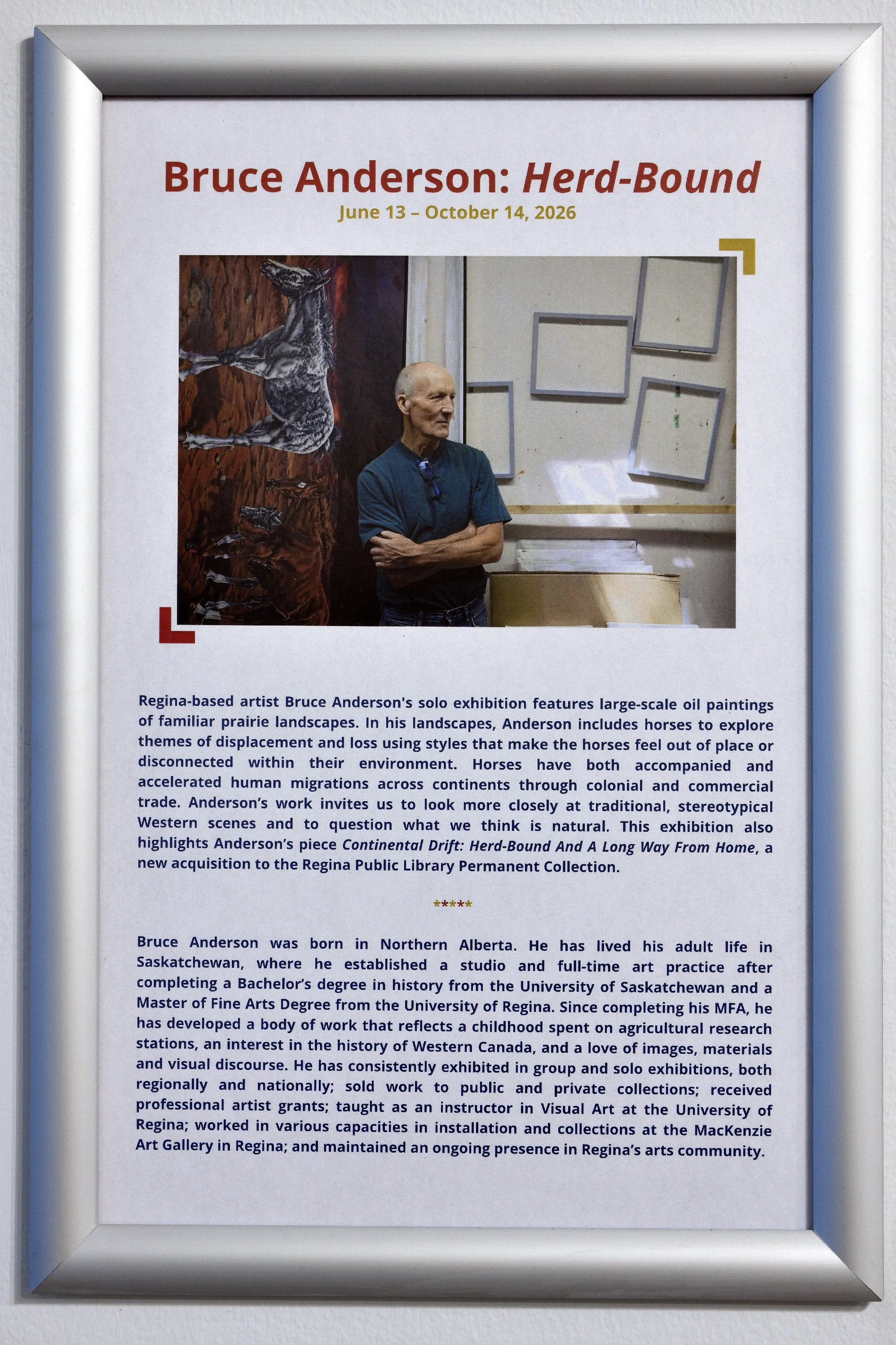  Exhibition didactic and artist biography 