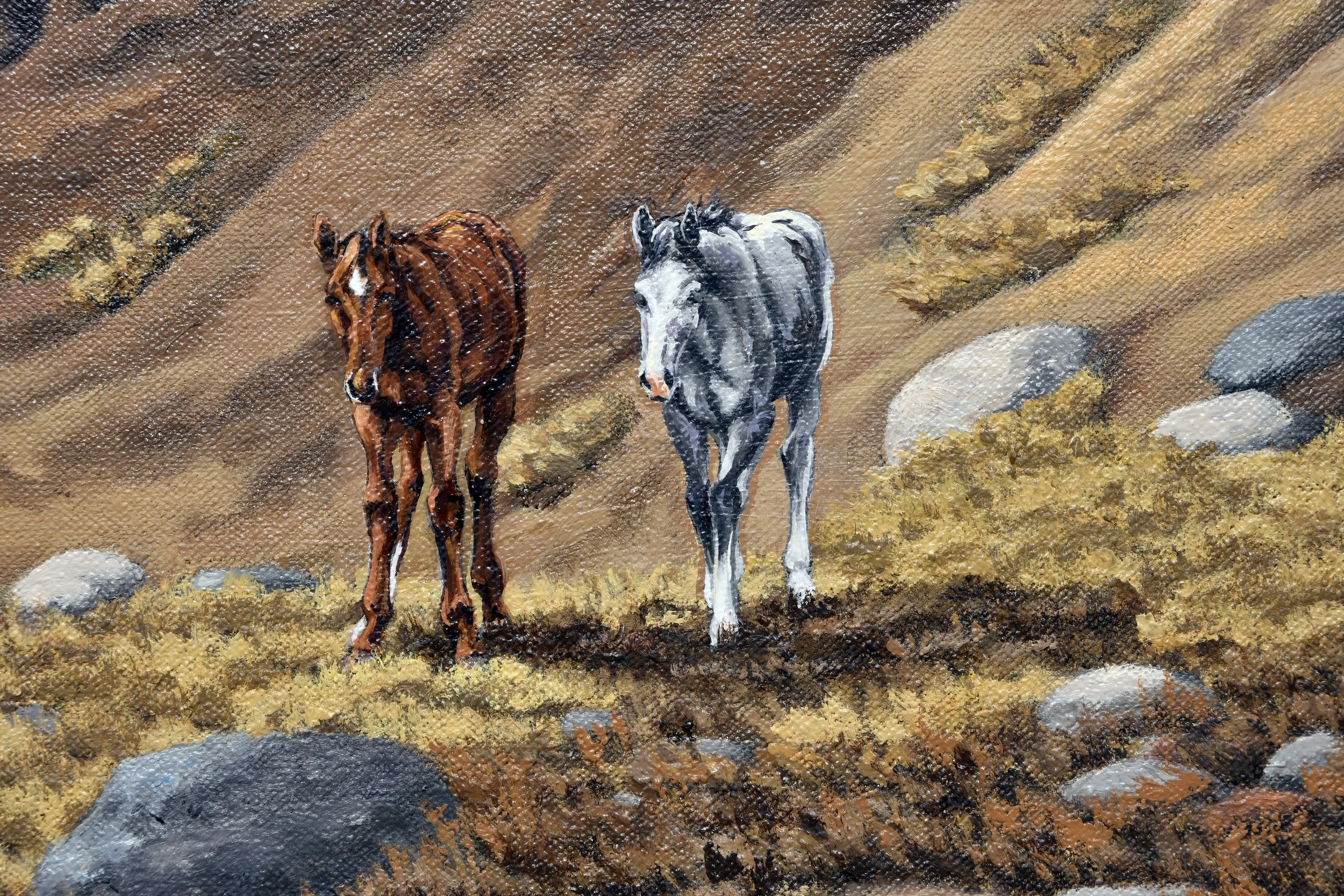   Lost Boys: Rock Bottom  (detail), 2024, oil on canvas. 
