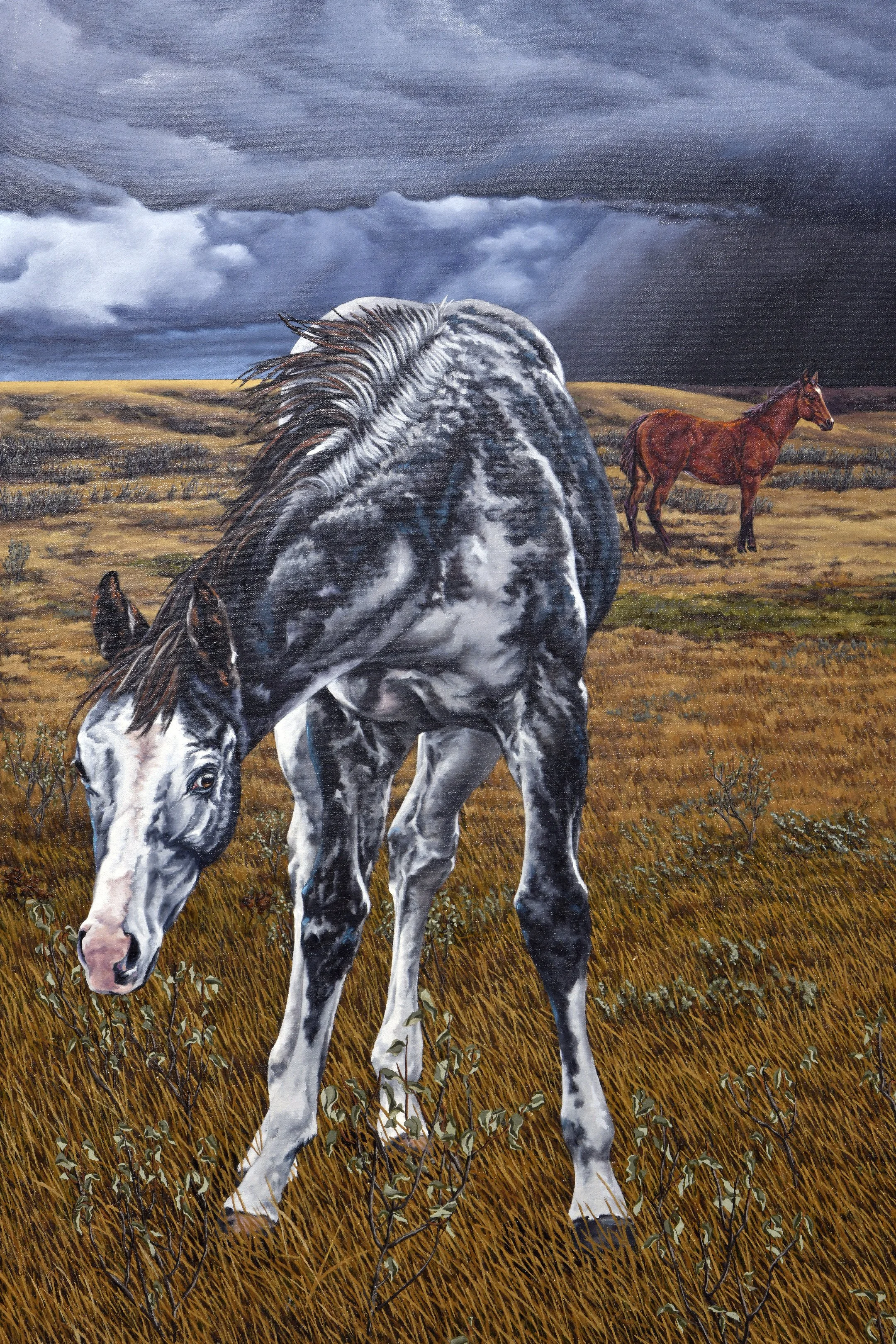   Lost Boys: Caution To The Wind  (detail), 2021, oil on canvas. 