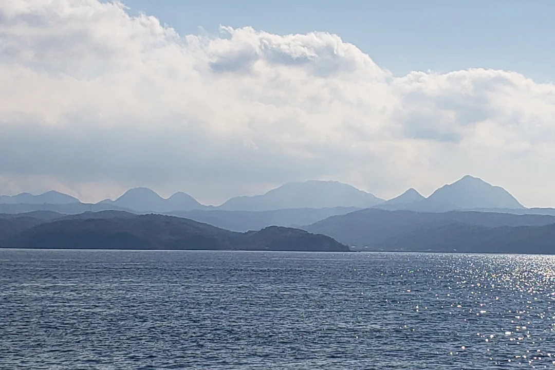 The highlands of Kunisaki Peninsula from the ferry.