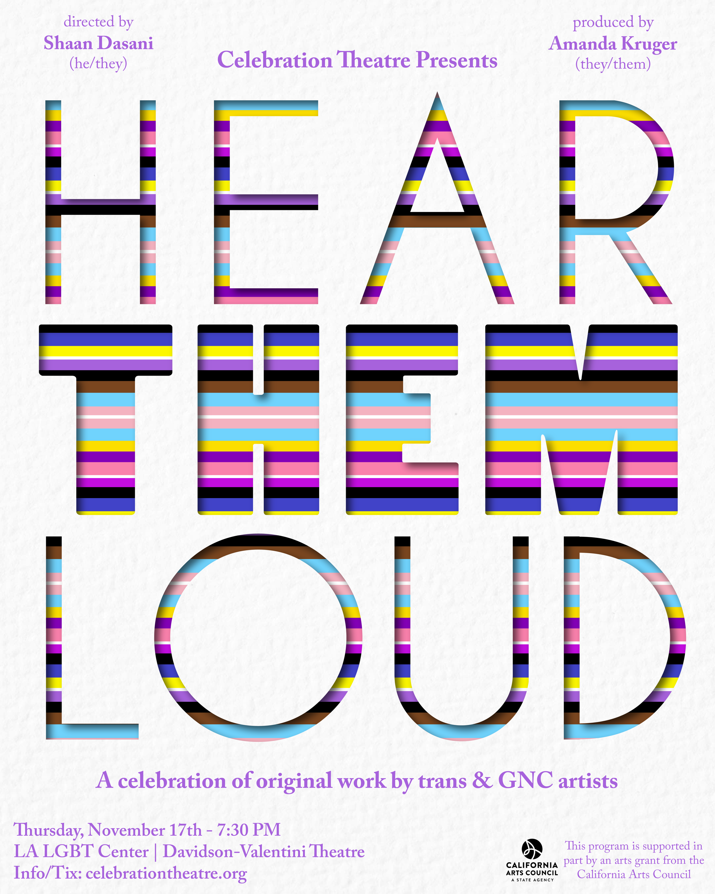 Hear THEM Loud: a celebration of original work by trans and GNC artists