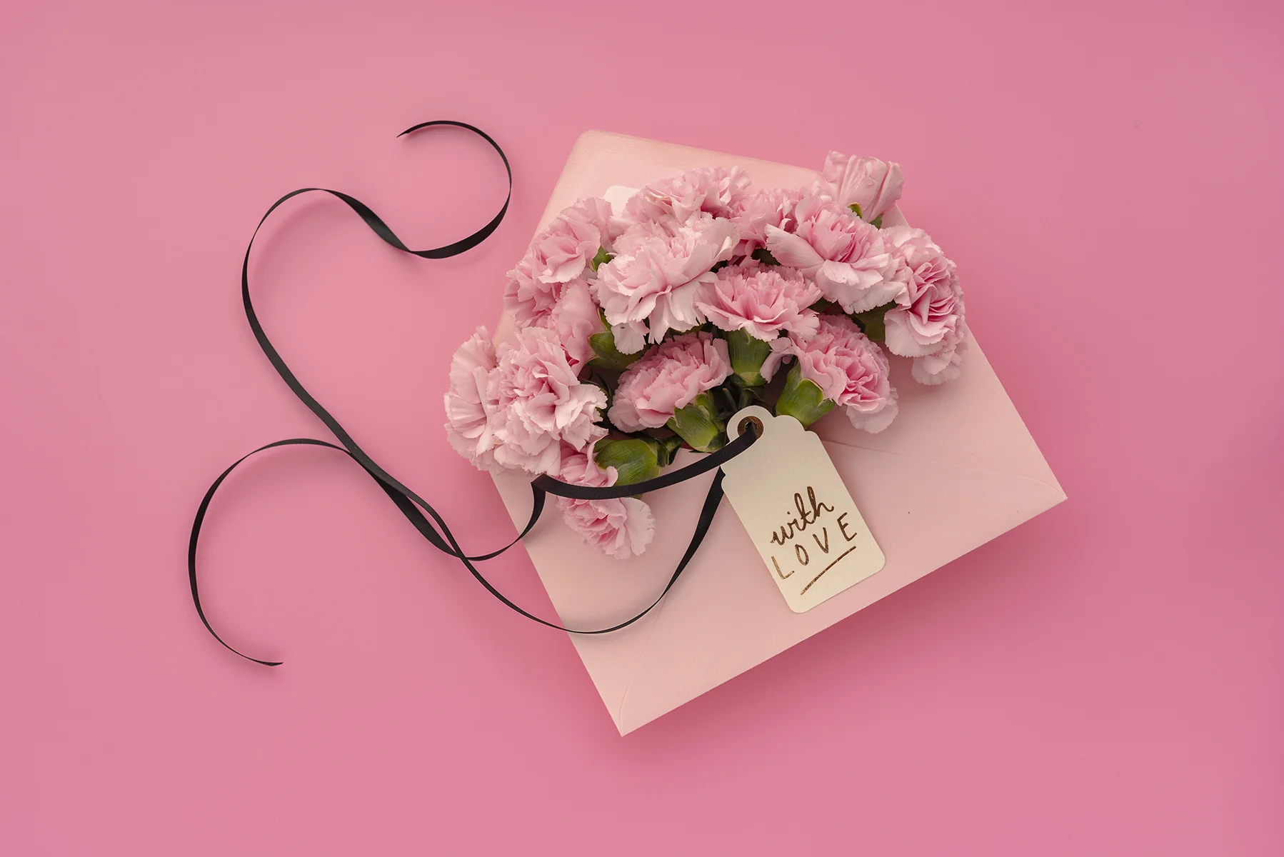 pink carnations and love note - take 2