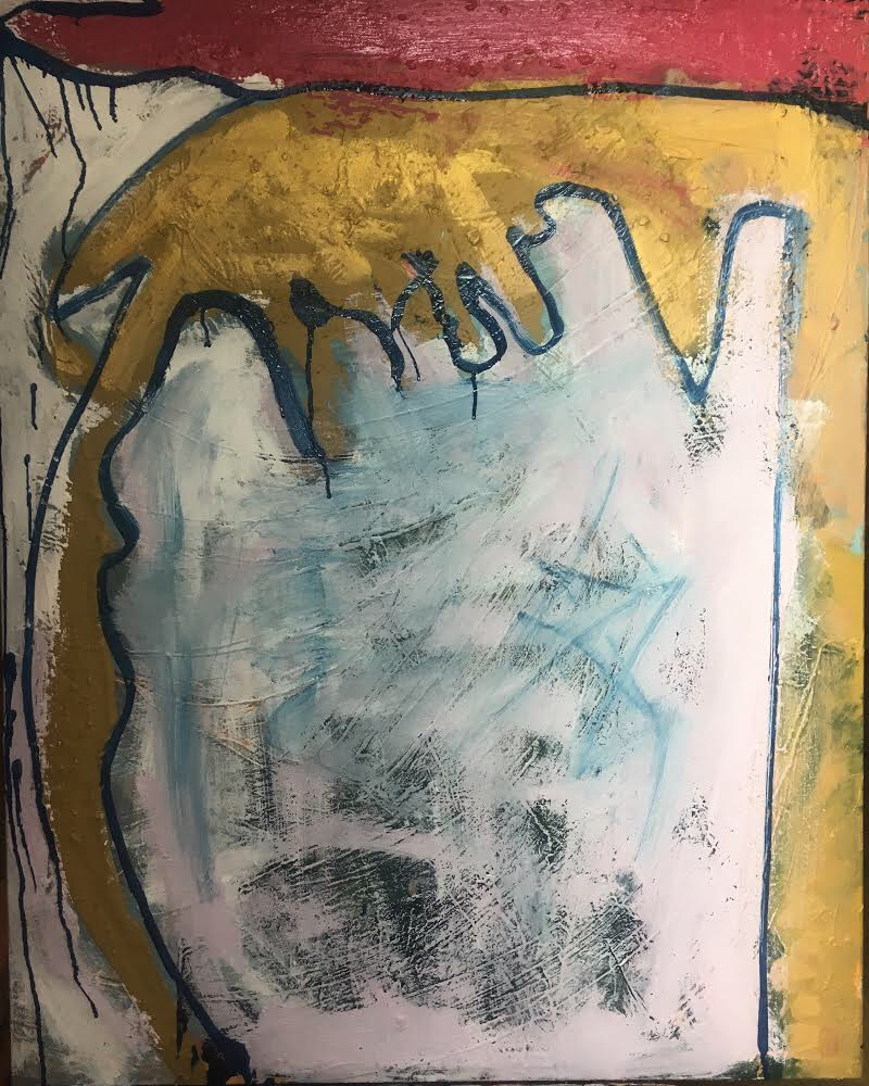 ‘You can be as rude as you like #1’, 100 x 80 cm, oil and cold wax on canvas.
