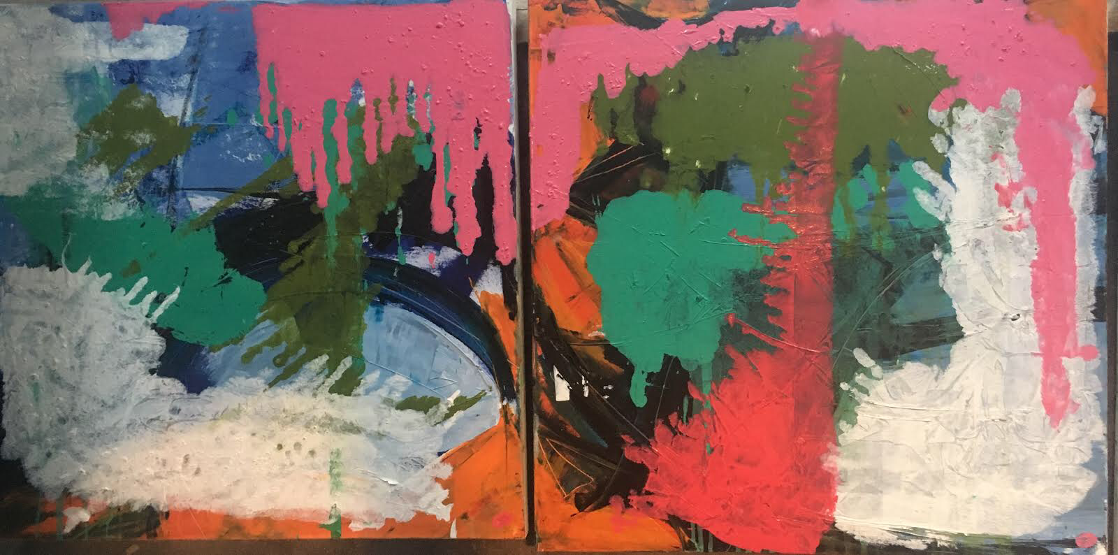 Untitled diptych, 80 x 160 cm. Oil and cold wax on canvas.