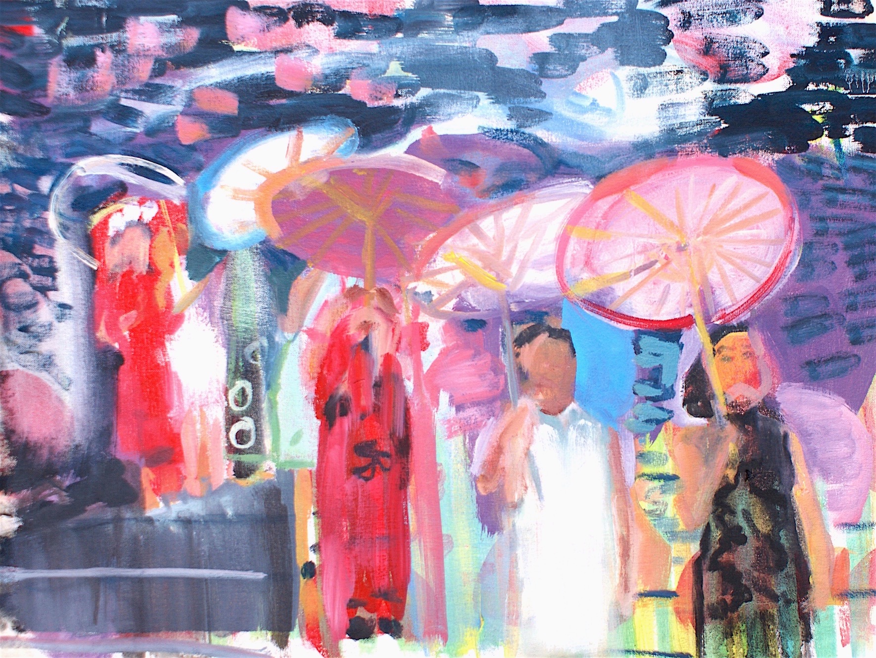 Parasol, oil on canvas, 42 x 48cm (2018)