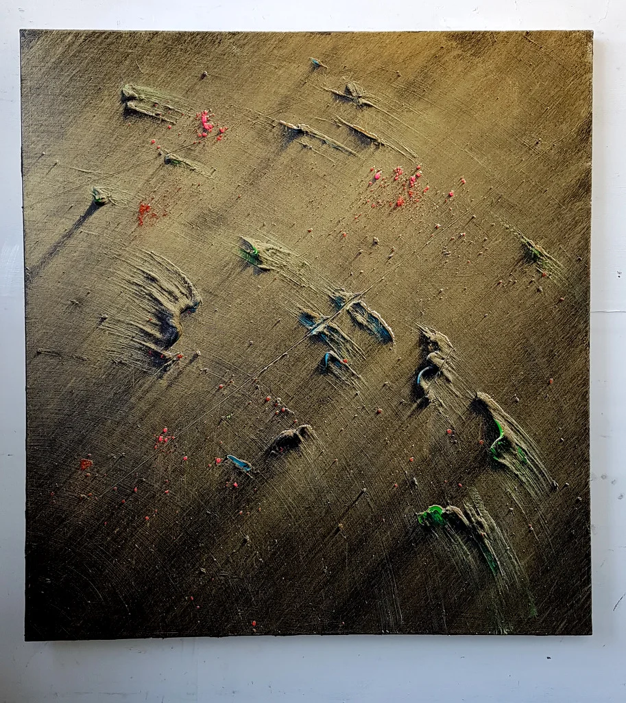 Black Hole, 2019. Oil and pigment on canvas, 160 x 150 cm.