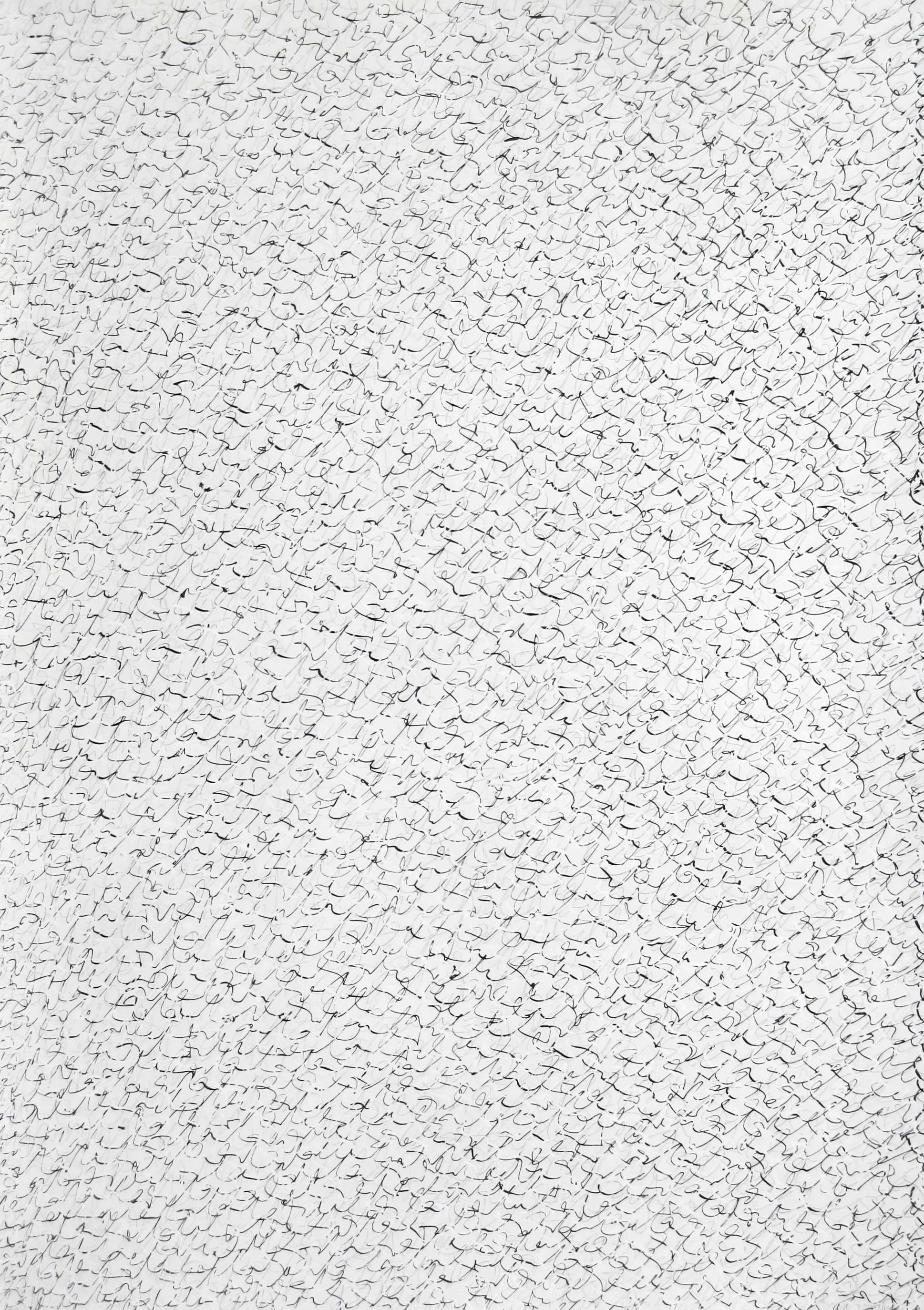 Untitled, 2017 calligraphy ink and pencil on paper 100 x 70 cm (9-17)