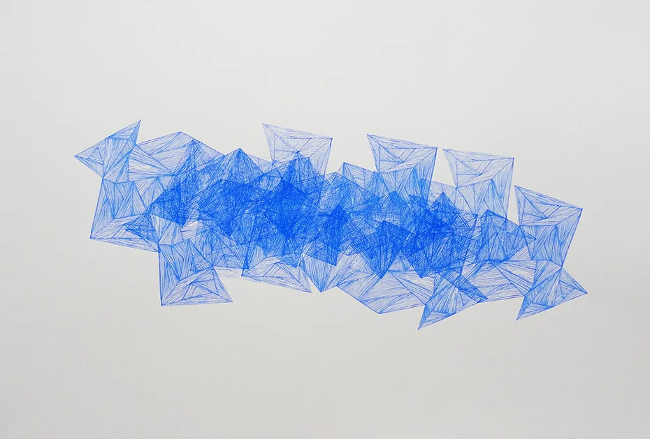 Imaginative Spaces (blue), 2012 acrylic on paper one-off screenprint 59 x 42 cm (9-12)