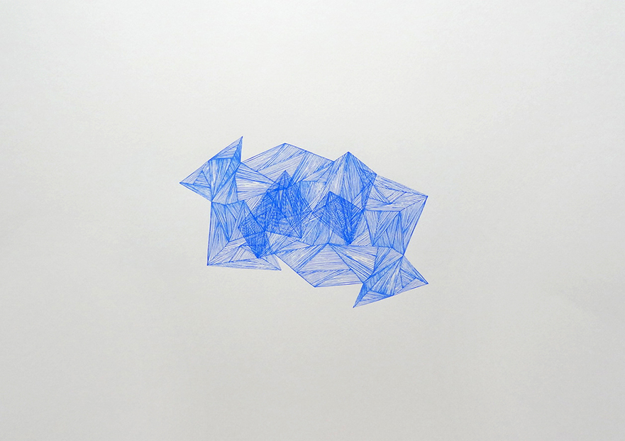  Imaginative Spaces (blue), 2012 acrylic on paper one-off screenprint 59 x 42 cm (7-12) 
