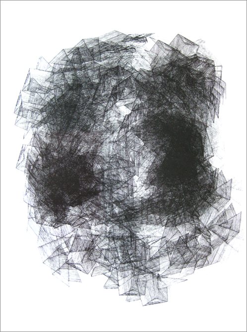 Imaginative Spaces, 2012 acrylic on paper one-off screenprint 84 x 59 cm (4-12)