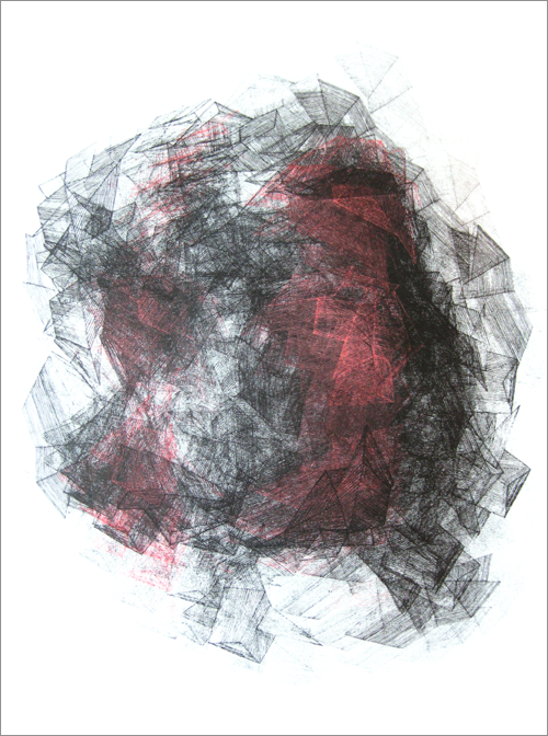 Imaginative Spaces, 2012 acrylic on paper one-off screenprint 84 x 59 cm (3-12)