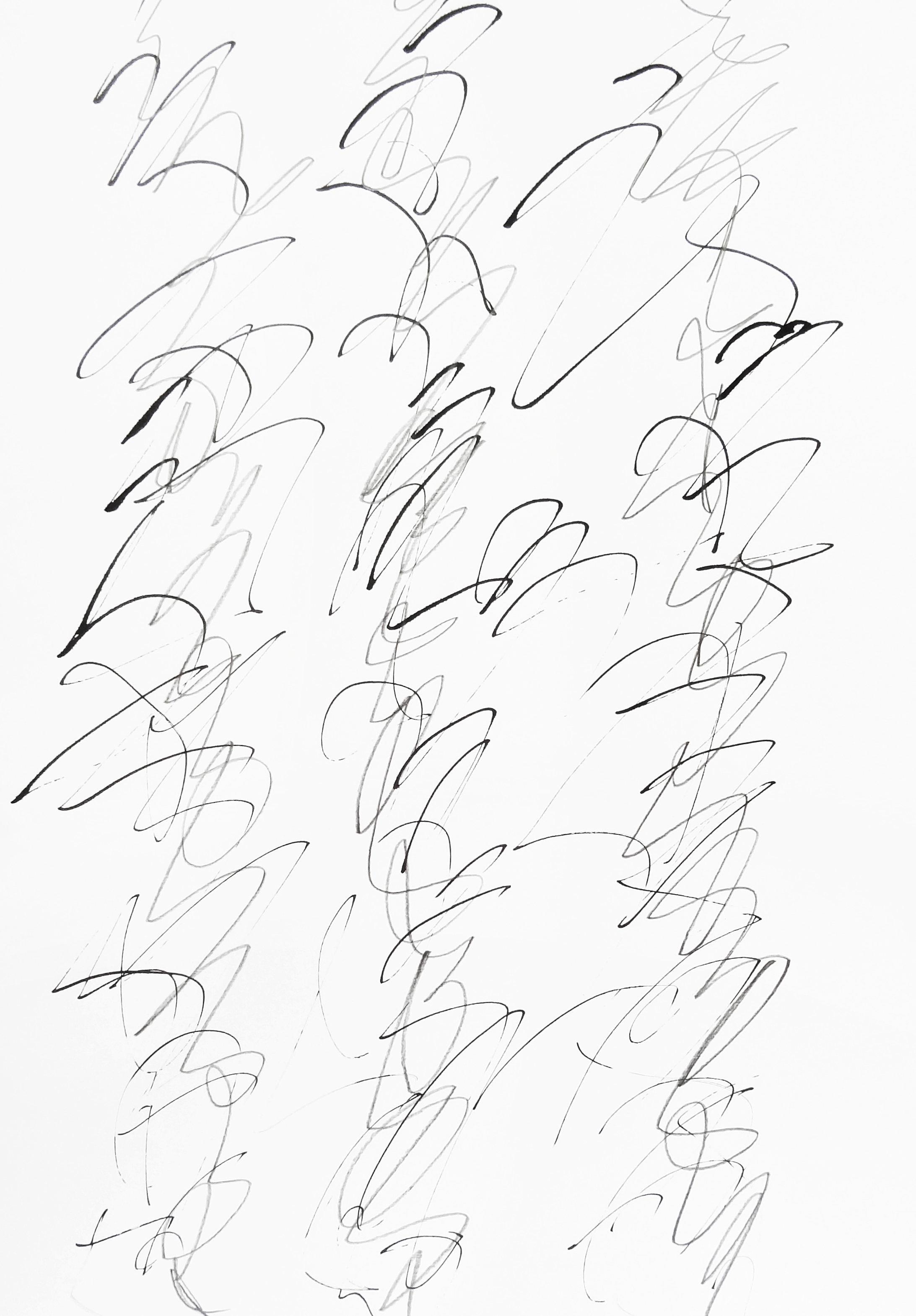  rhythm and flow studies, 2019 calligraphy ink and pencil on paper 42,0 x 29,7 cm (9-19) 