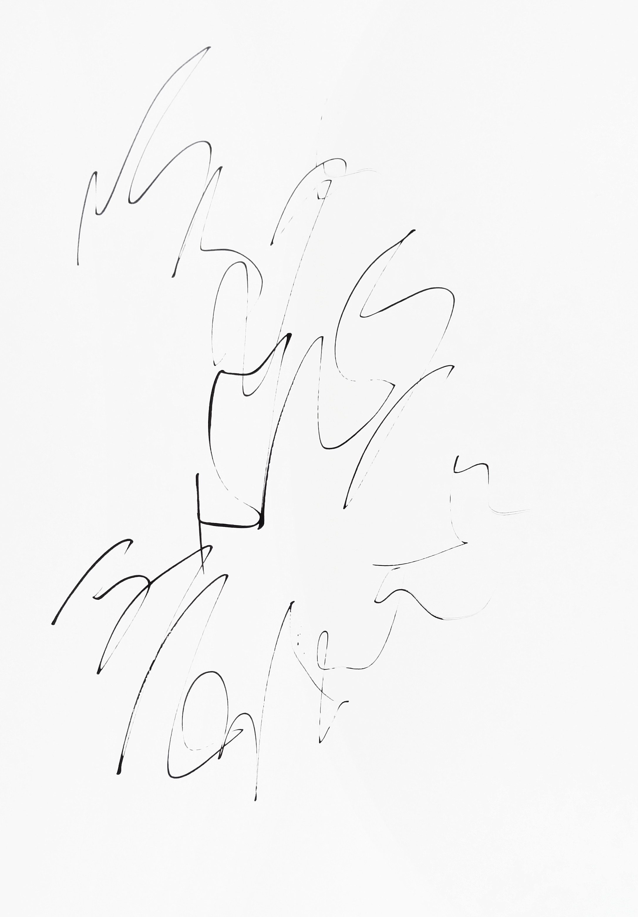  rhythm and flow studies, 2019 calligraphy ink on paper 42,0 x 29,7 cm (8-19) 