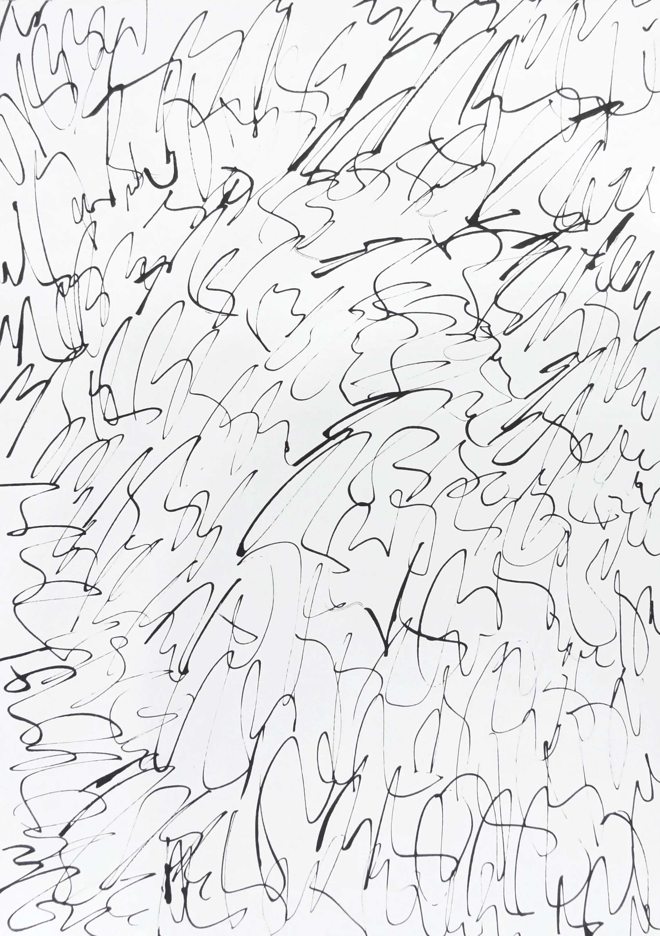rhythm and flow studies, 2019 calligraphy ink on paper 42,0 x 29,7 cm (6-19)