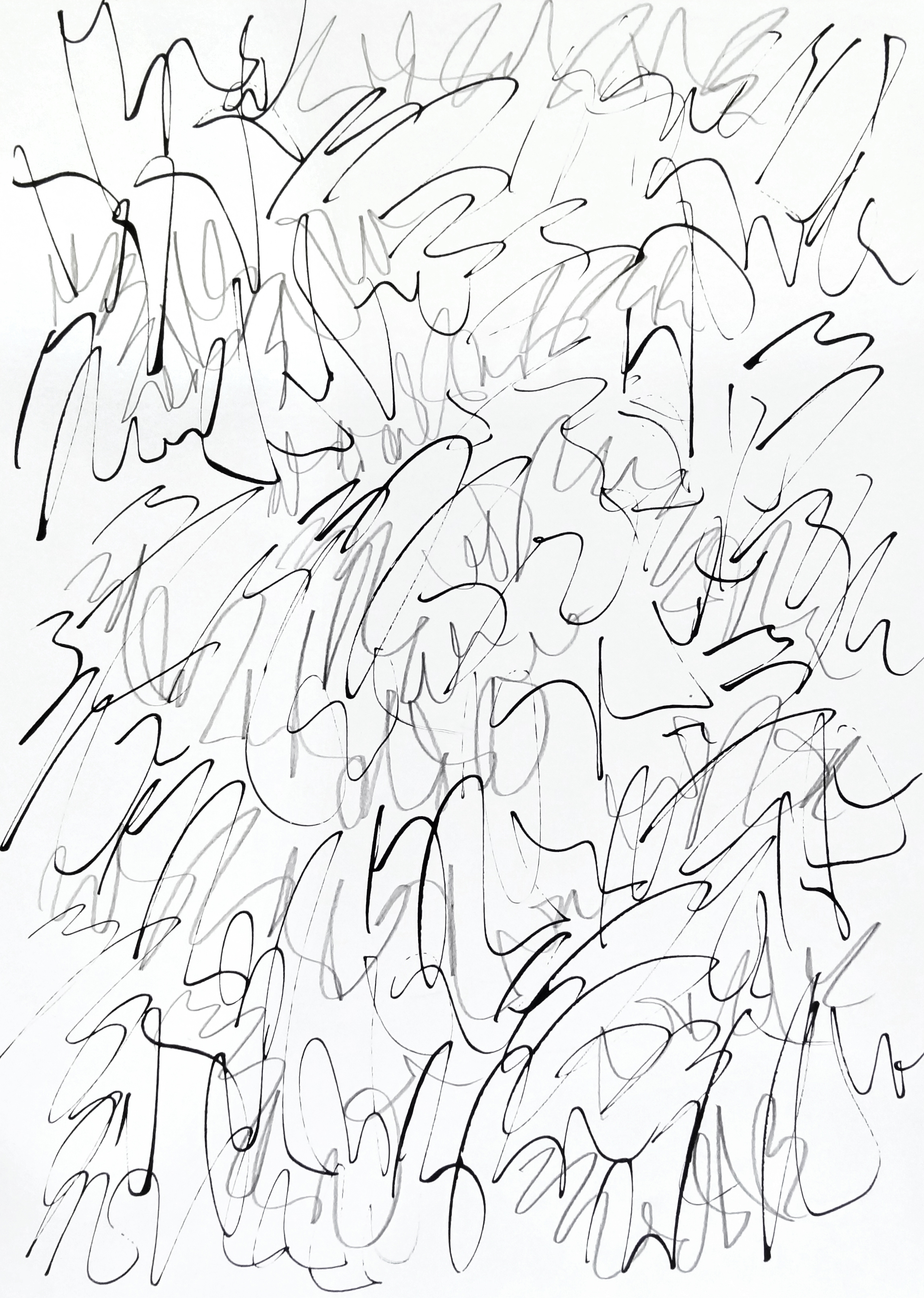  rhythm and flow studies, 2019 calligraphy ink and pencil on paper 42,0 x 29,7 cm (4-19) 