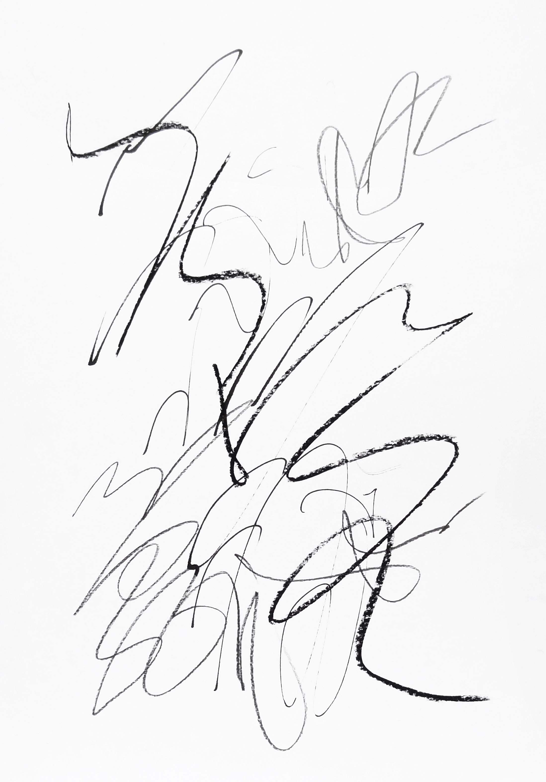  rhythm and flow studies, 2019 calligraphy ink, pencil and chalk on paper 42,0 x 29,7 cm (12-19) 