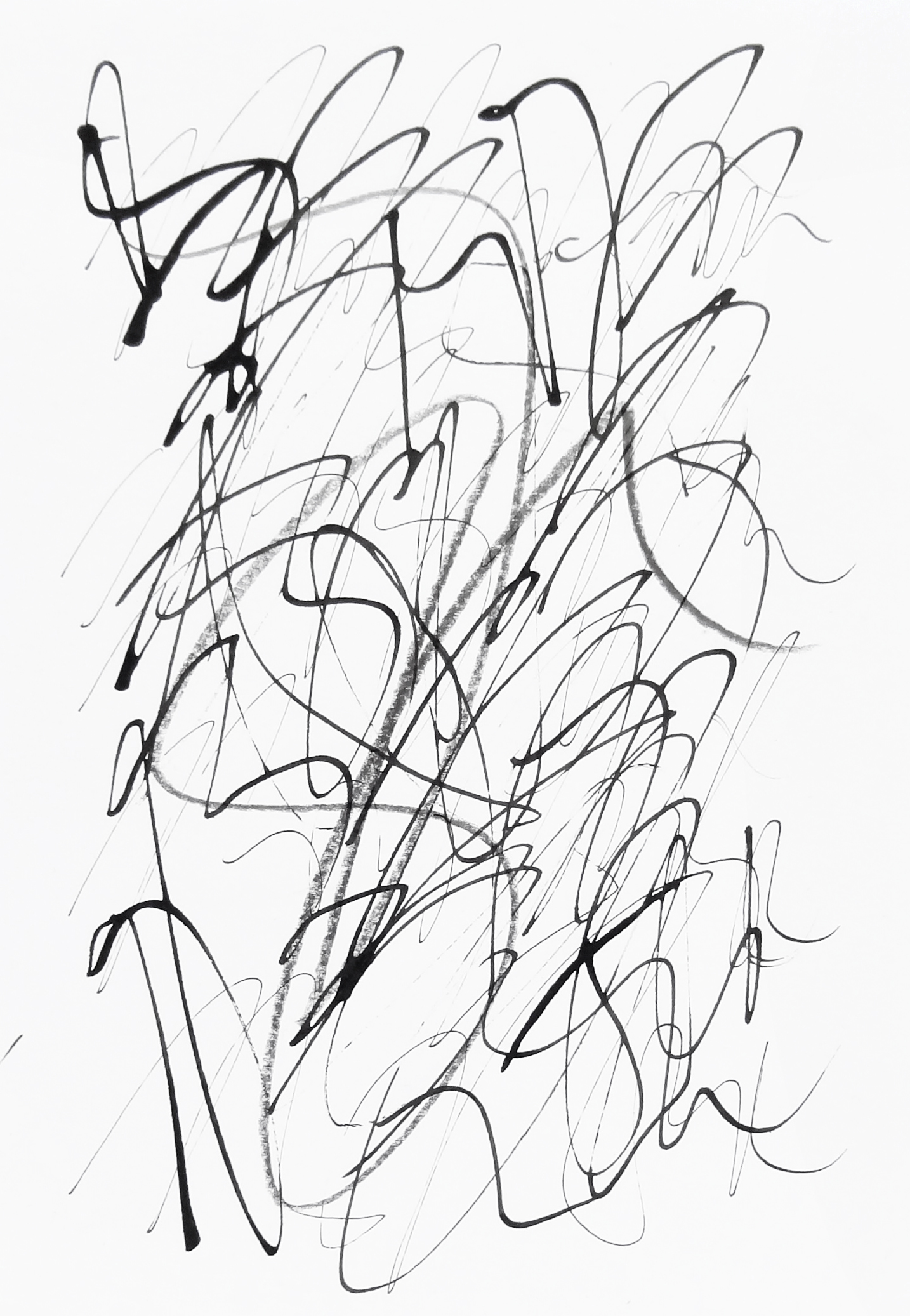  rhythm and flow studies, 2019 calligraphy ink and pencil on paper 42,0 x 29,7 cm (18-19) 