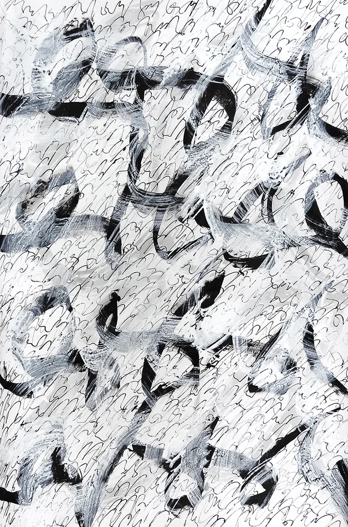 Untitled, 2019 calligraphy ink on paper 100 x 70 cm (3-19)
