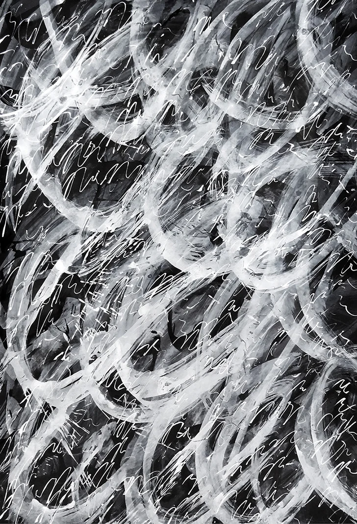 Untitled, 2019 calligraphy ink on paper 100 x 70 cm (1-19)