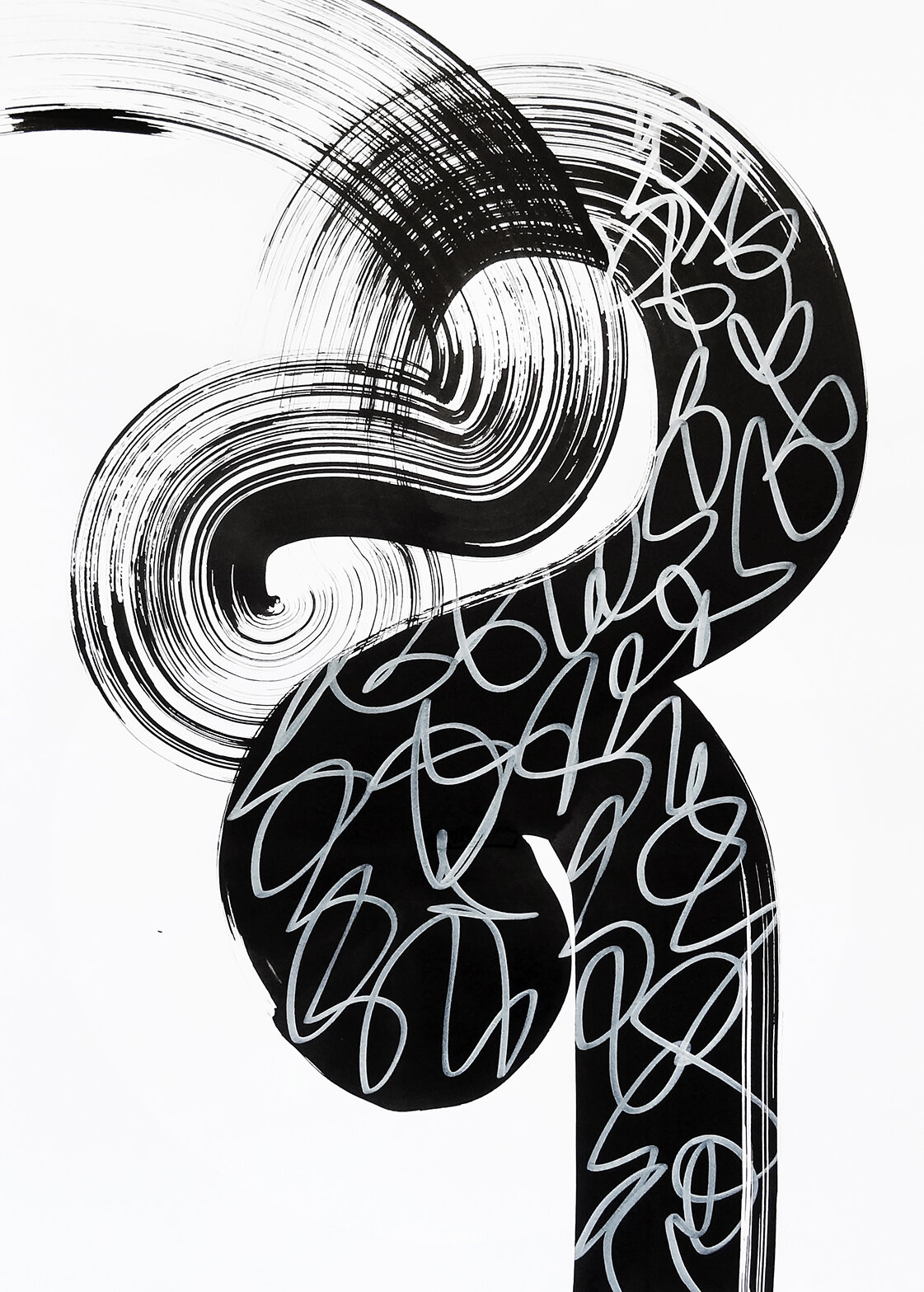  Untitled, 2020 strokes series calligraphy ink on paper 42,0 x 29,7 cm (12-20) 