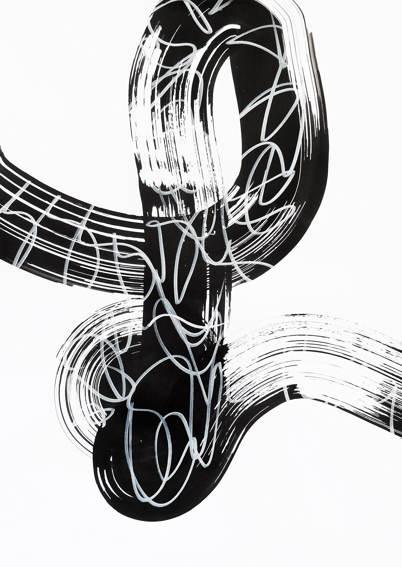  Untitled, 2020 strokes series calligraphy ink on paper 42,0 x 29,7 cm (14-20) 