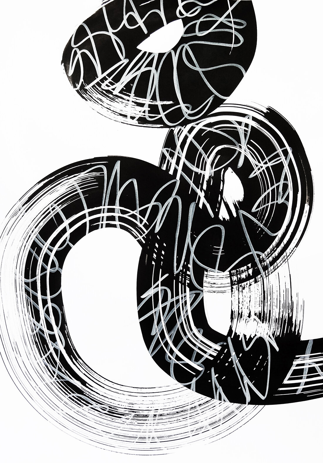  Untitled, 2020 strokes series calligraphy ink on paper 42,0 x 29,7 cm (15-20) 