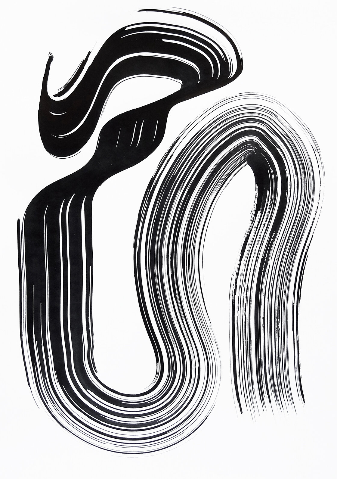  Untitled, 2020 strokes series calligraphy ink on paper 42,0 x 29,7 cm (19-20) 