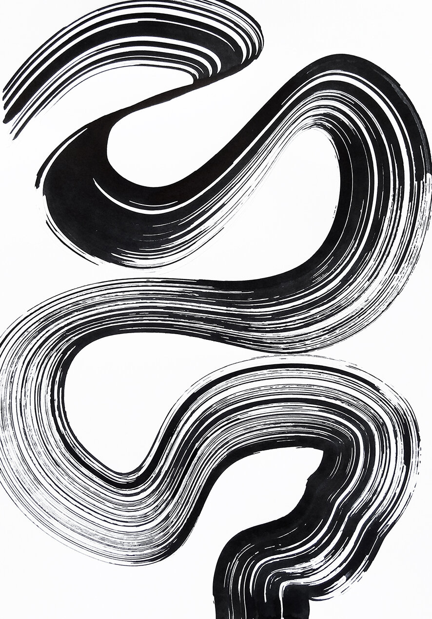  Untitled, 2020 strokes series calligraphy ink on paper 42,0 x 29,7 cm (20-20) 