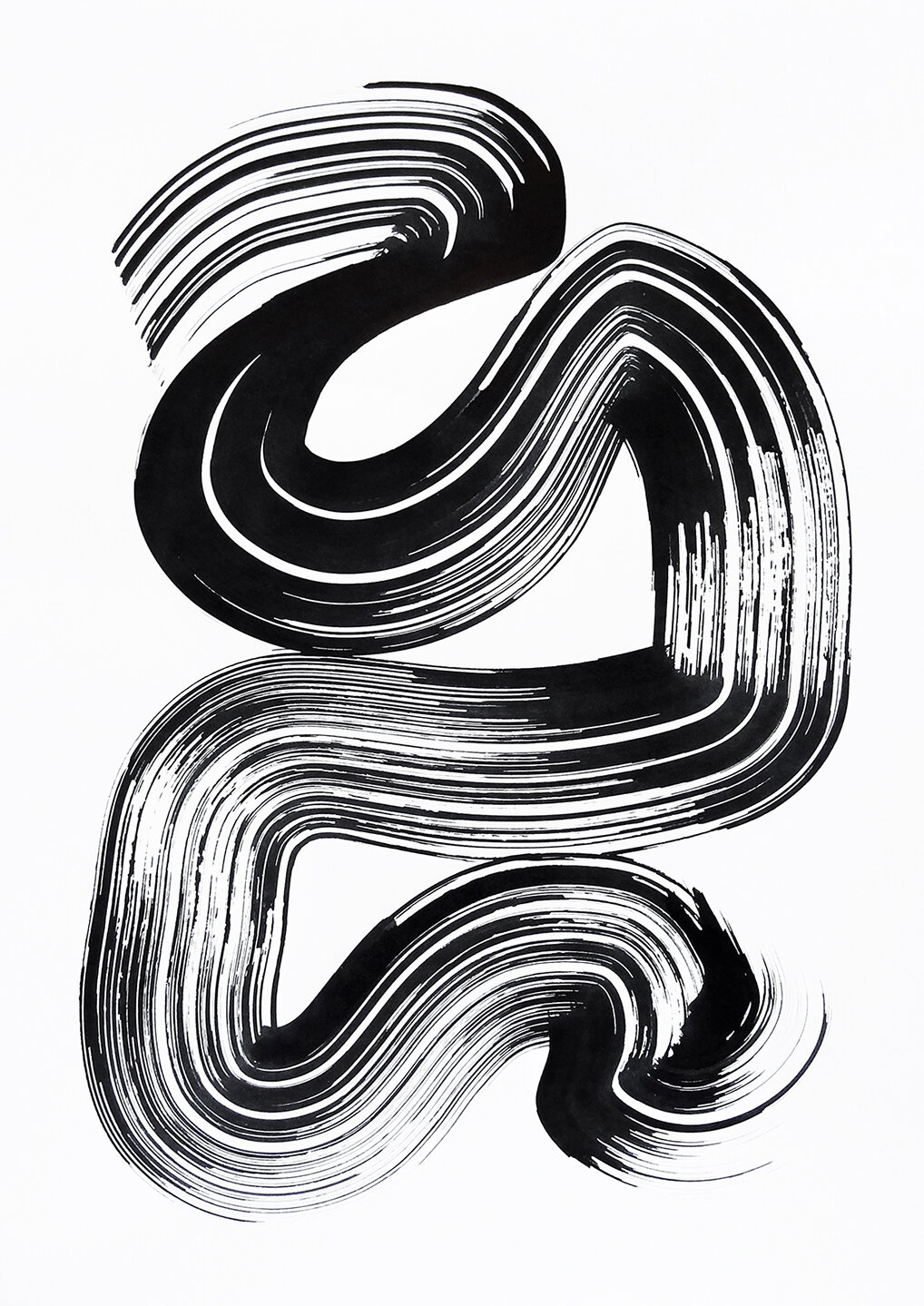  Untitled, 2020 strokes series calligraphy ink on paper 42,0 x 29,7 cm (21-20) 
