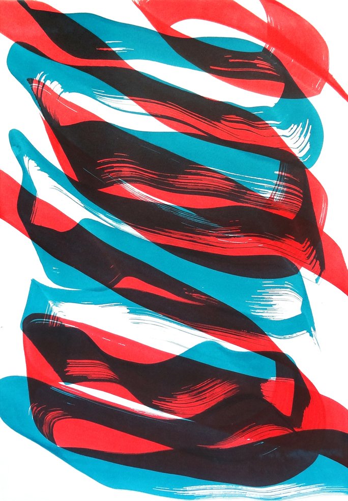  Untitled, 2021 strokes series II ink on paper 42,0 x 29,7 cm (15–21) 