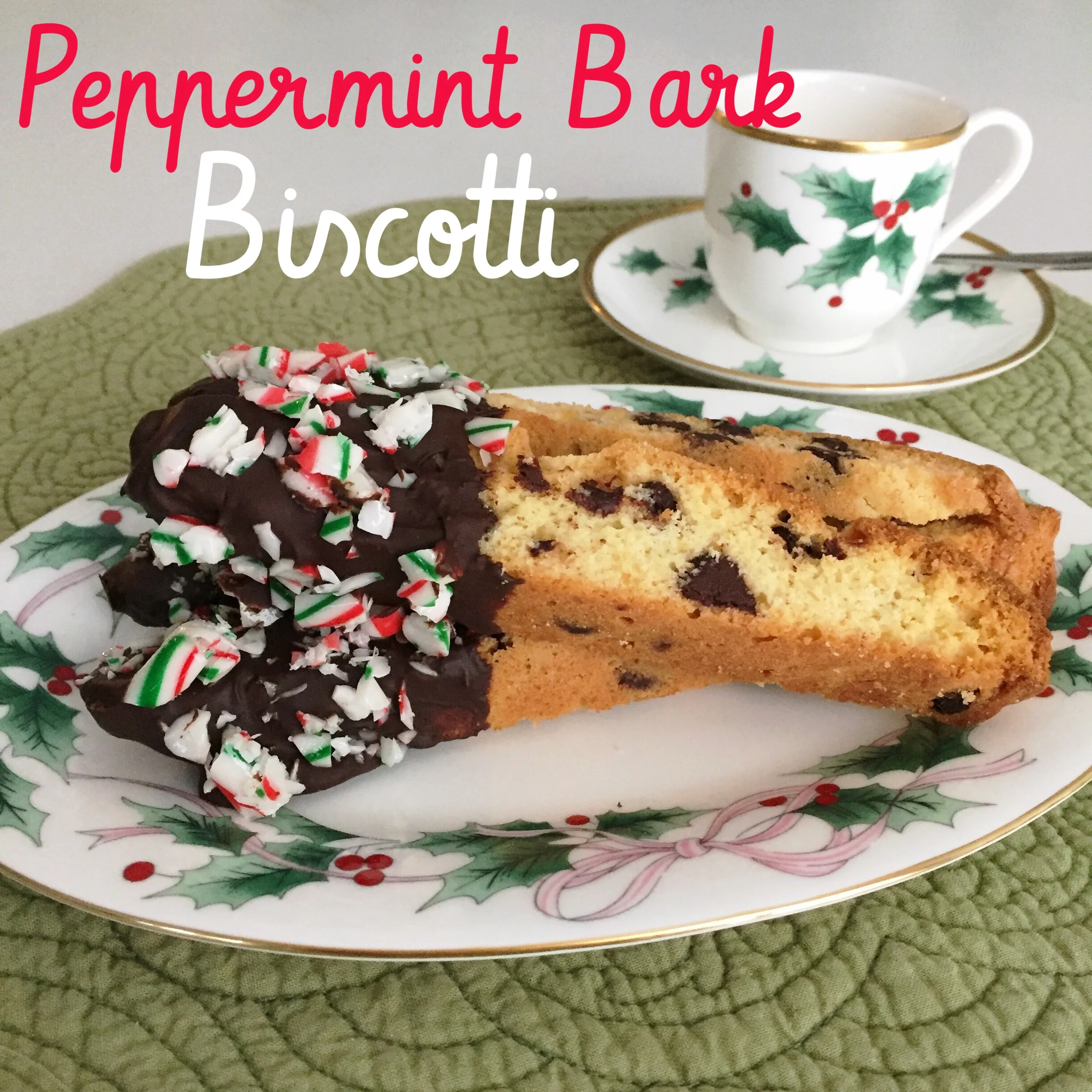 Peppermint Bark-Chocolate Chip Biscotti