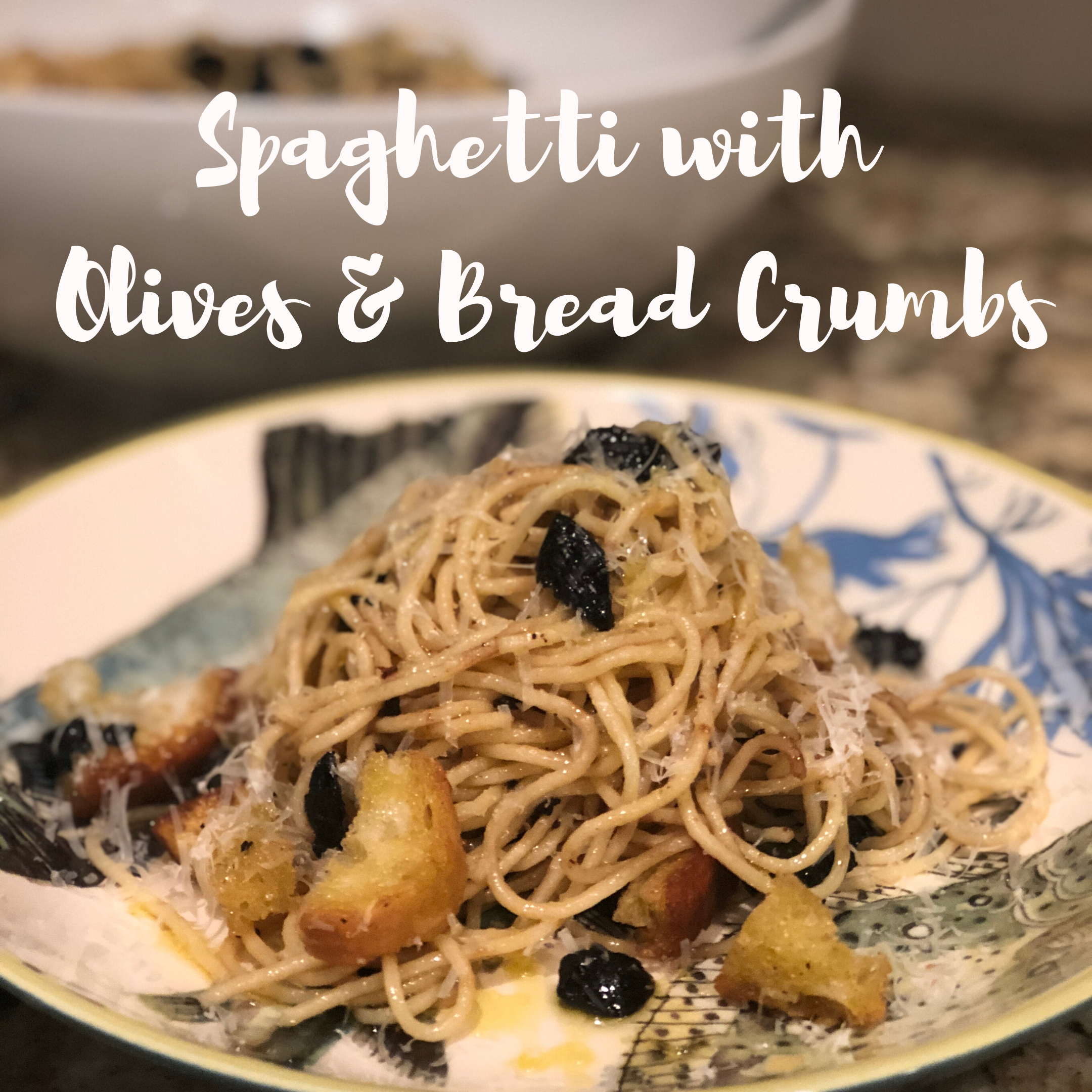 Spaghetti with Olives &amp; Bread Crumbs