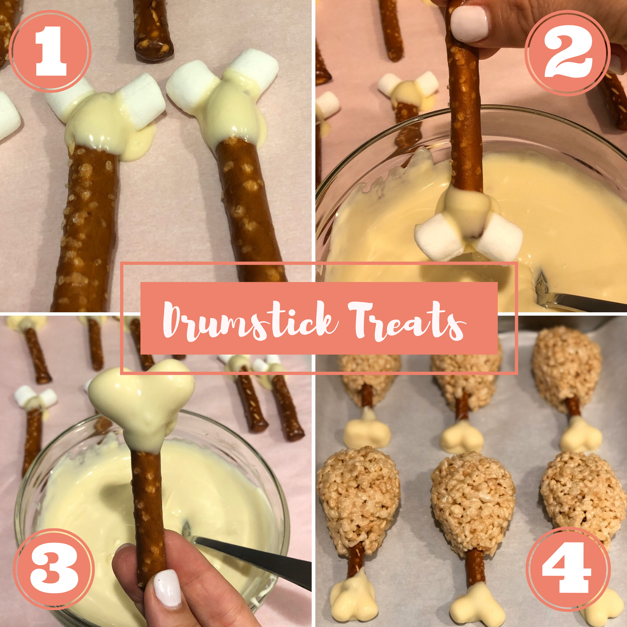 Rice Krispie Drumstick Treats