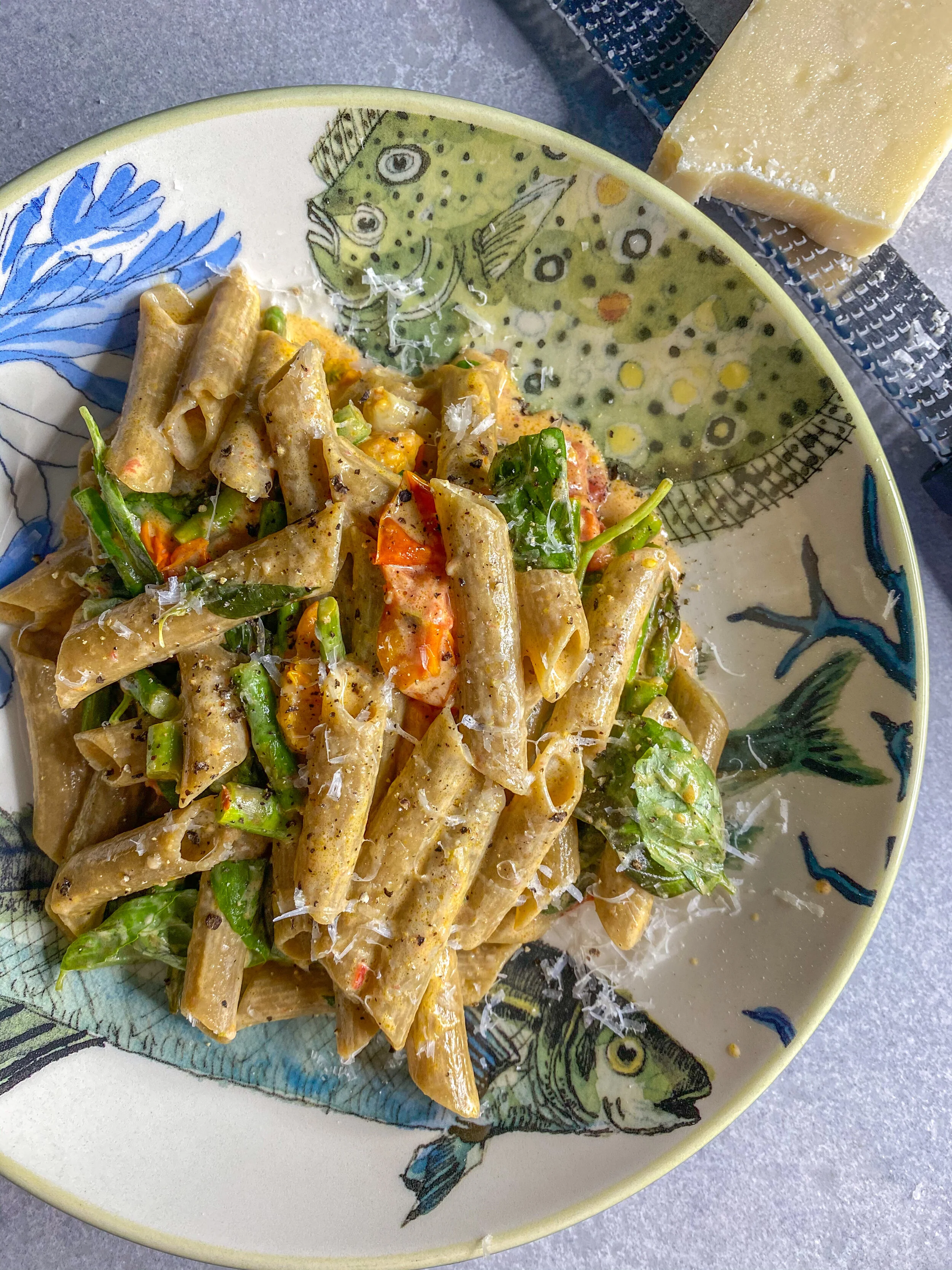Creamy Tomato &amp; Asparagus Pasta