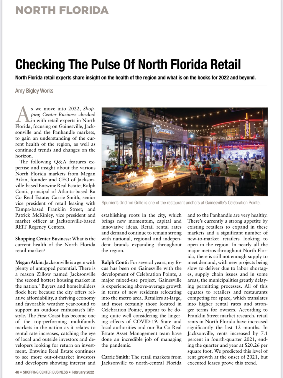 Entwine Real Estate Featured in Shopping Center Business Magazine 