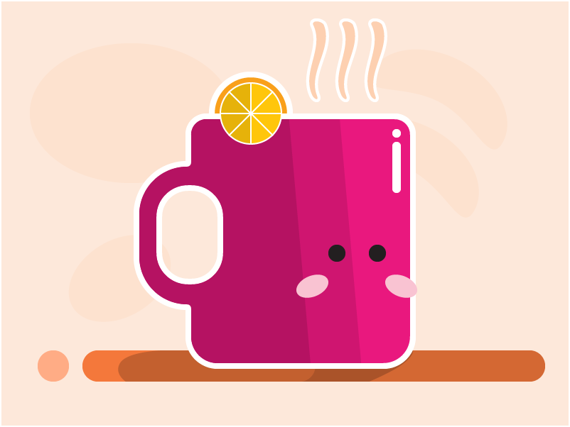 Kawaii Glass of Ginger and Lemon