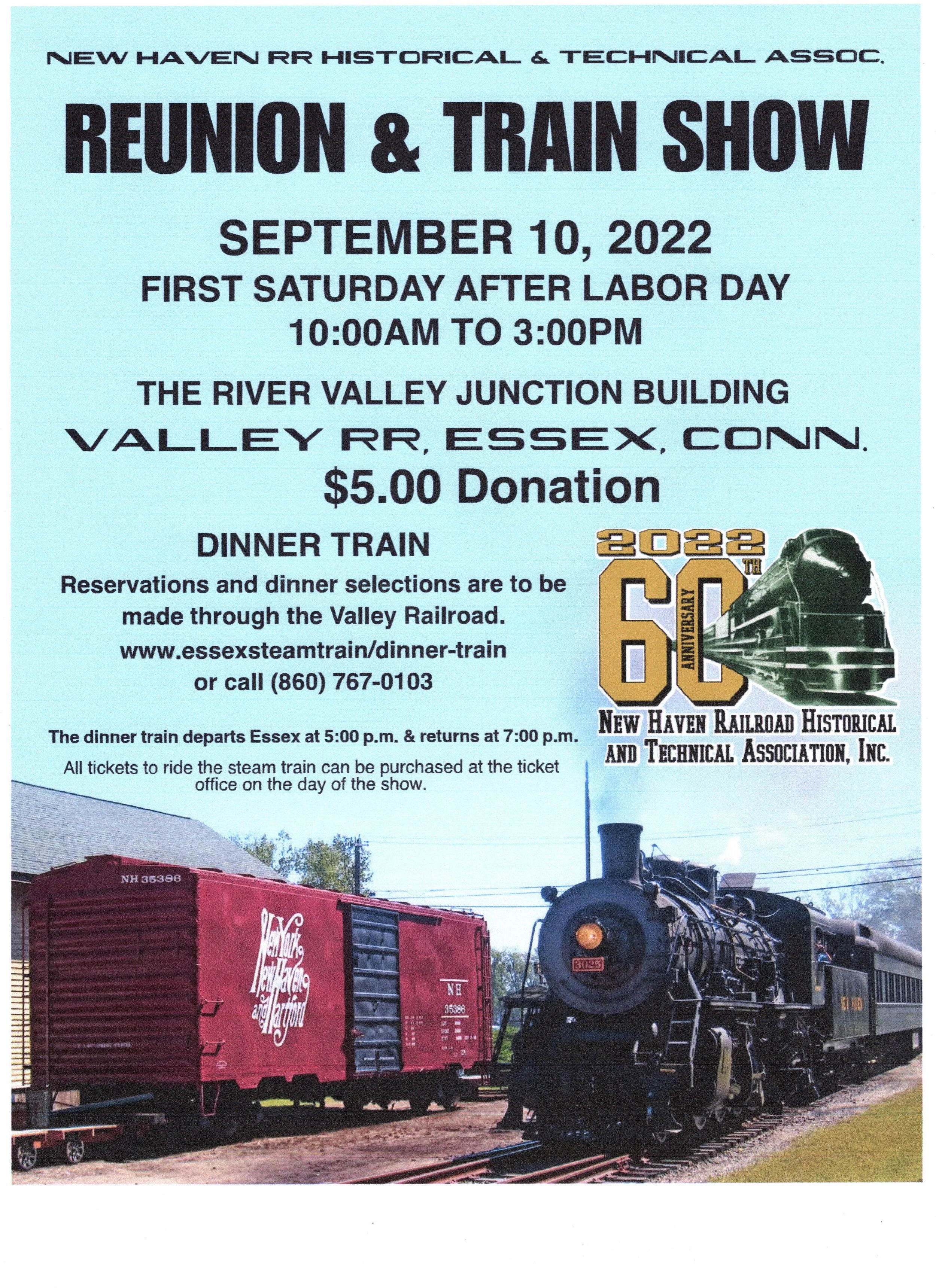 REUNION and TRAIN SHOW at Essex on September 10th 