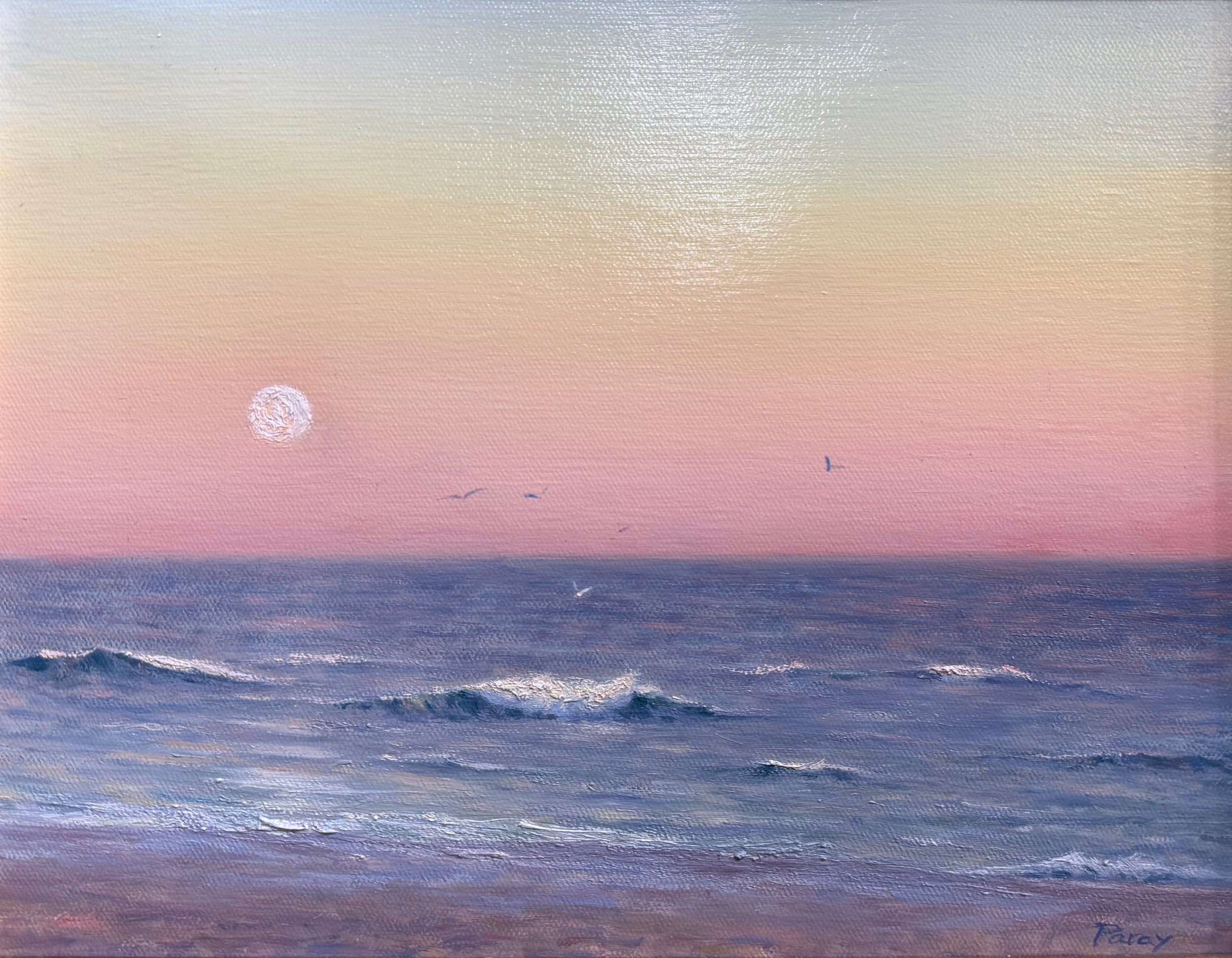   21. Laura Paray    Prismatic Moon Rising   Oil, 11x14 