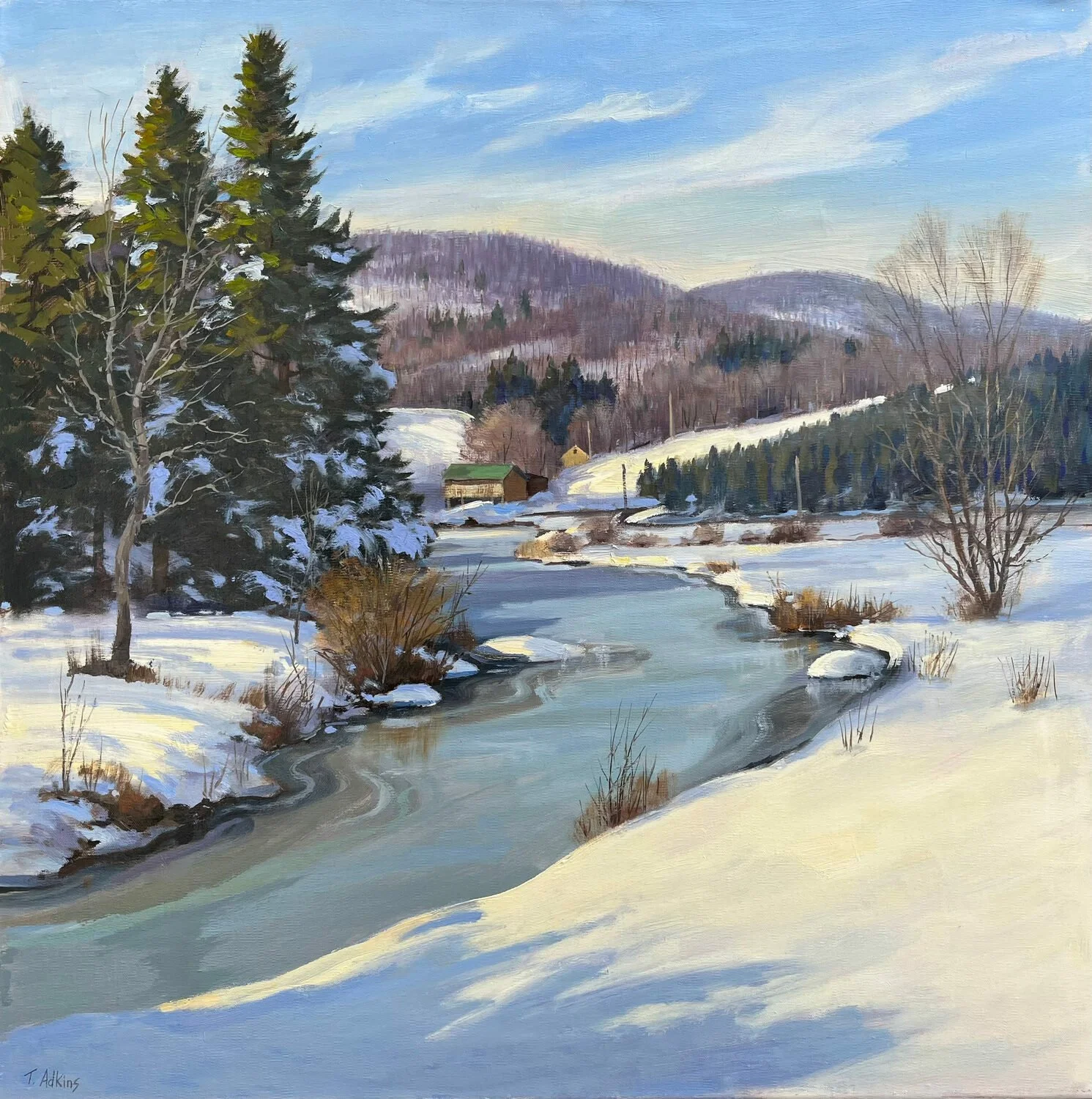   1. Thomas Adkins    Looking To Johnson VT   Oil, 24 x 24  $4,600 