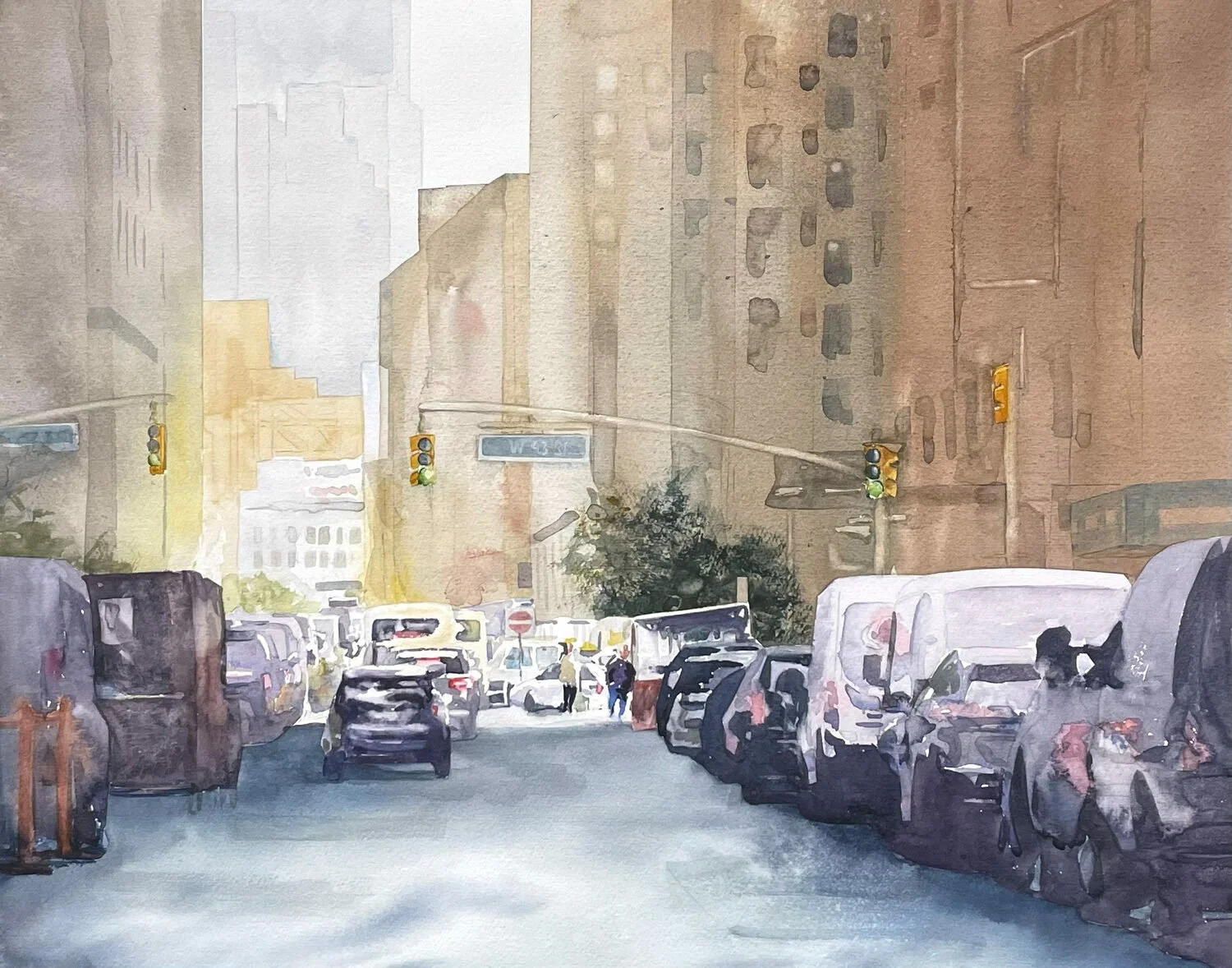   11. Maryann Burton    West 43rd   Watercolor, 16.75 x 20.75  $4,000 