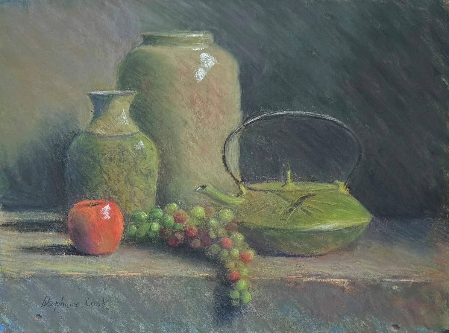  17. Stephanie Cook    Study In Green   Pastel, 11 x 14  $800 