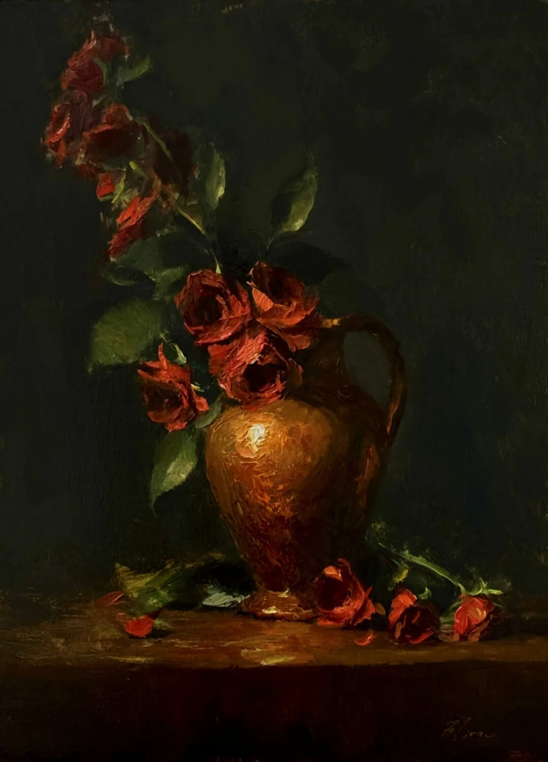   30. Kelli Folsom    Red Roses, Burnished Beauty   Oil, 16 x 12  $2,400 