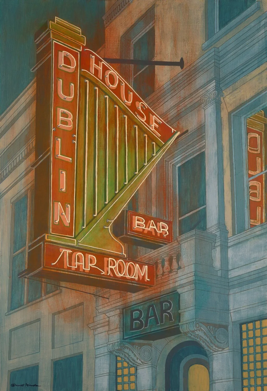   36. David S Hinchen    Dublin House, New York City   Acrylic, 36 x 24  NFS   Irv and Joan Englander Memorial Award  