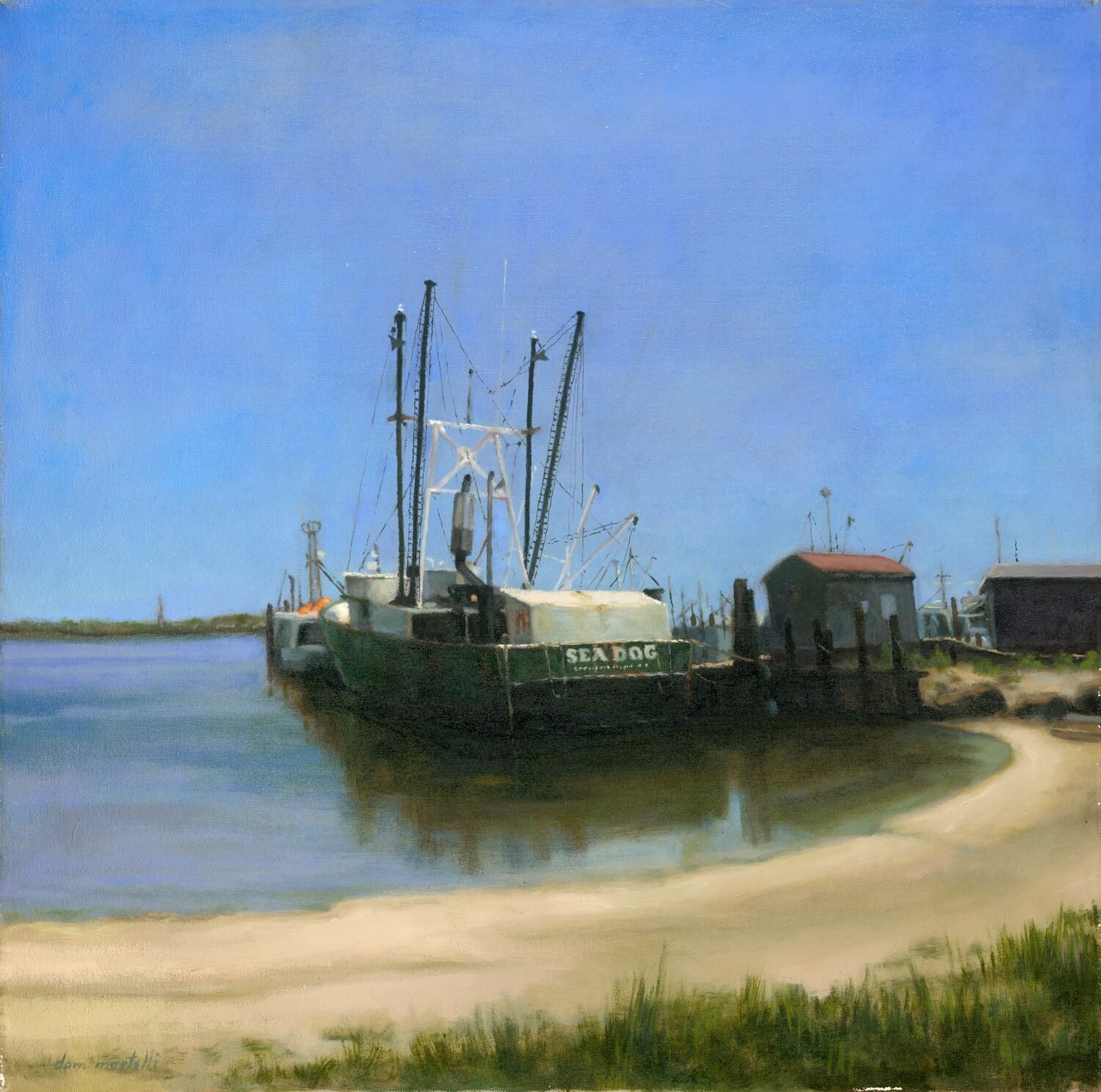   54. Dominic Martelli    The Sea Dog at low Tide   Oil, 24 x 24  NFS 