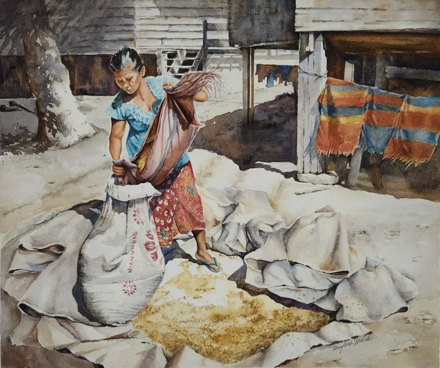   58. MaryBeth McCabe    Melati's Work   Watercolor, 12.5 x 15  $950 