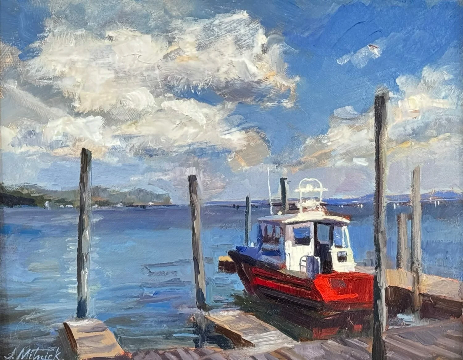   63. Joel Mitnick    Piermont Dock   Oil, 11 x 14  $1,800 
