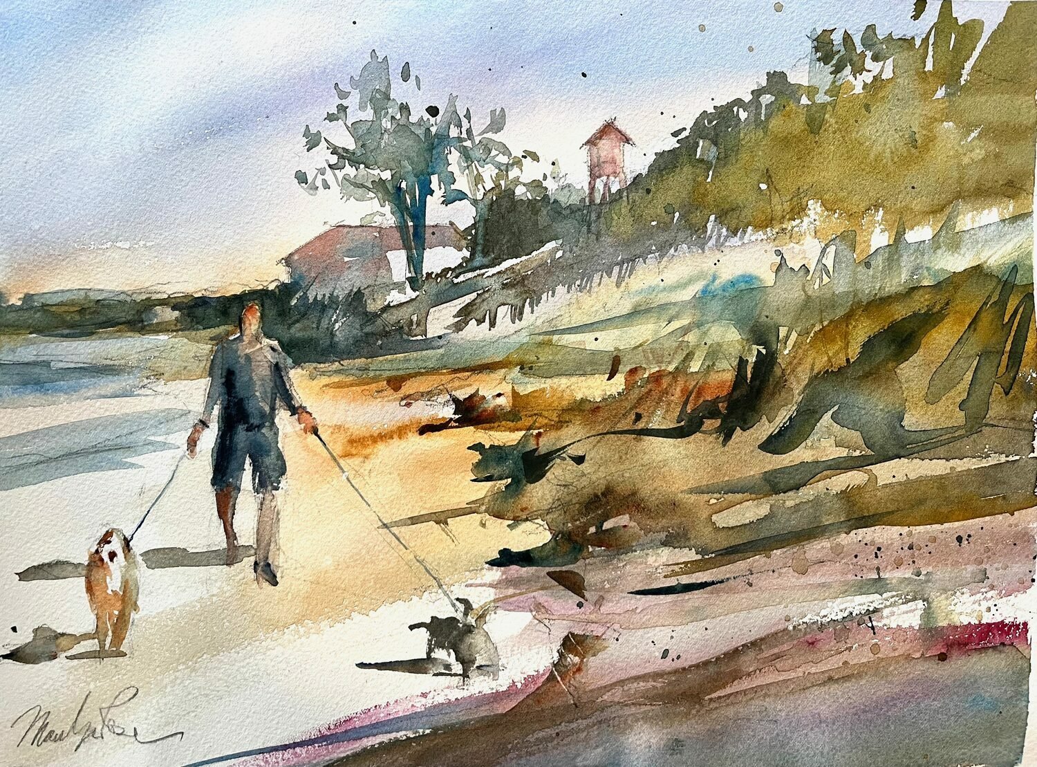   80. Marilyn Rose    Along the beach   Watercolor, 11 x 15  $1,200 
